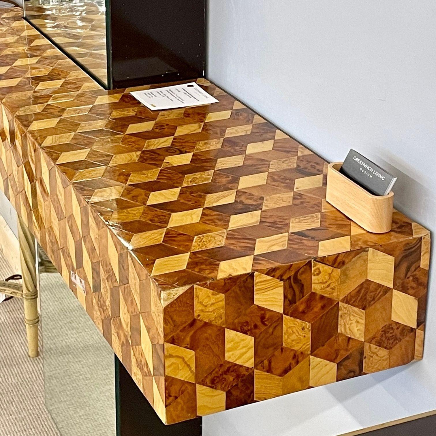 Paul Evans Console with Mirror, Mid Century Modern, 1978, Hollywood Regency In Good Condition For Sale In Manhasset, NY