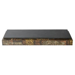 Paul Evans Copper, Pewter and Slate Wall Shelf