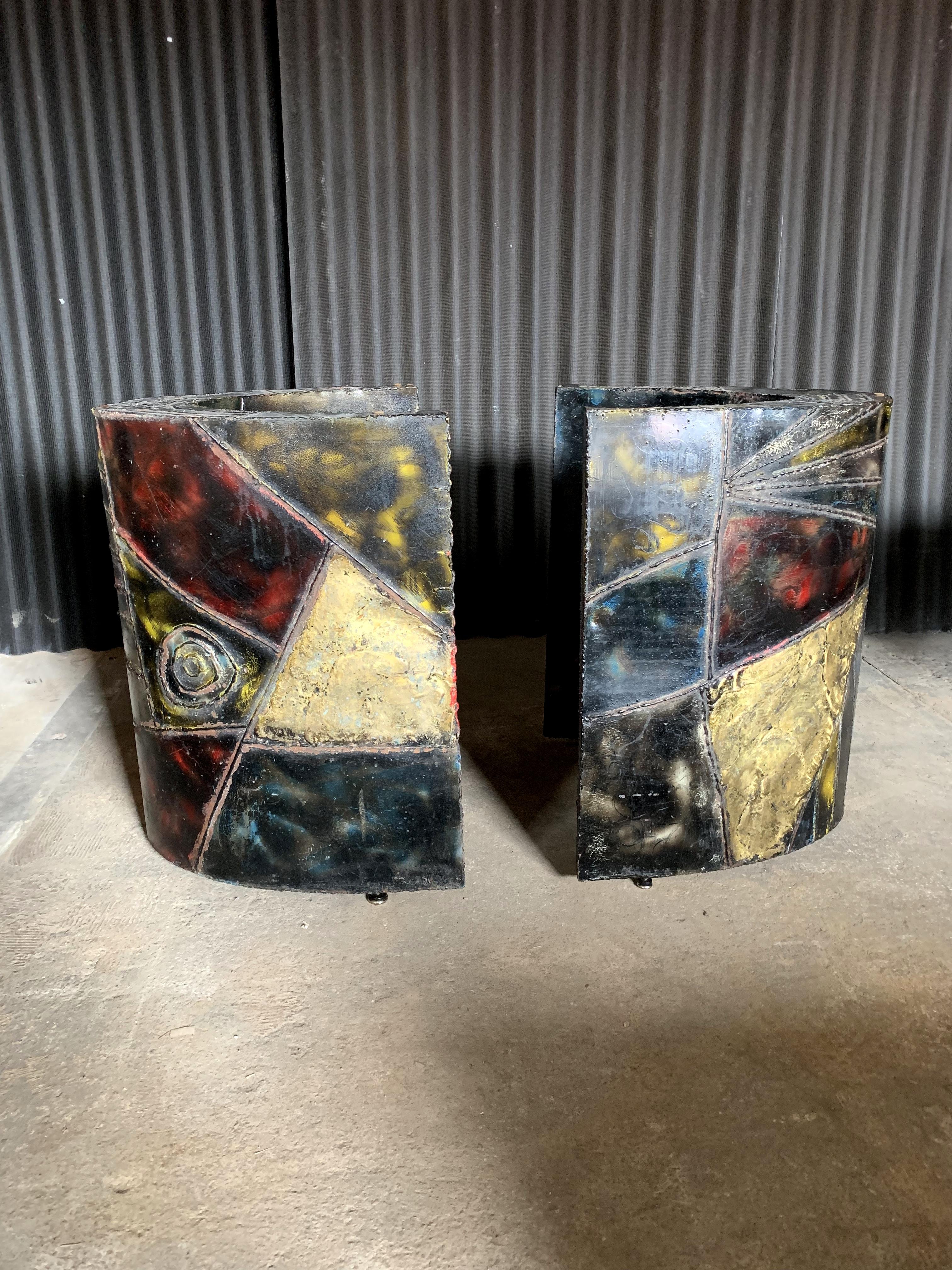 I adore these bases and am amazed at the craftsmanship it took to create them.
Each one is in wonderful condition with normal wear as expected with these pieces.
I cannot locate a signature.
Please see all photos. There is one area that has more