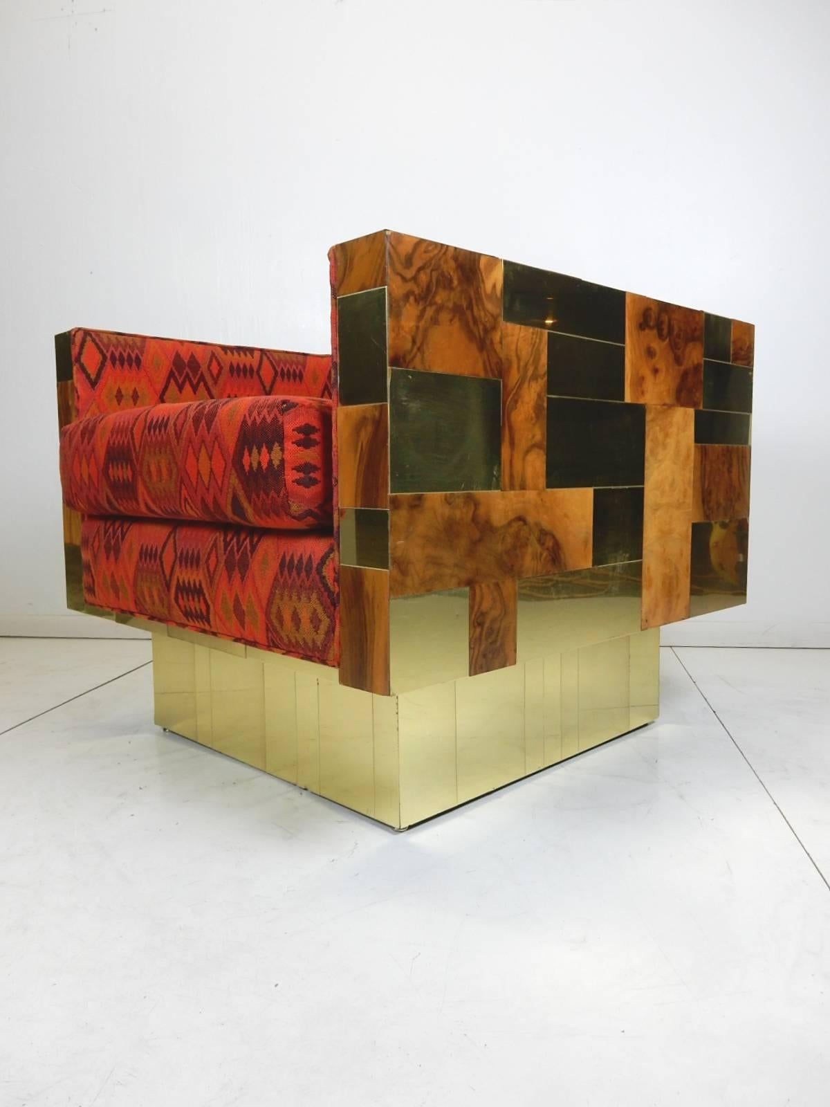 Paul Evans Cube Lounge Chair in Alexander Girard Fabric 4