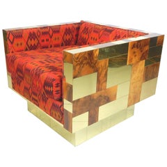 Paul Evans Cube Lounge Chair in Alexander Girard Fabric
