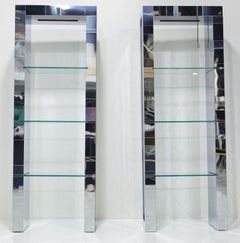 Paul Evans Custom Cityscape Etageres with Lighting, Signed,  c. 1970s