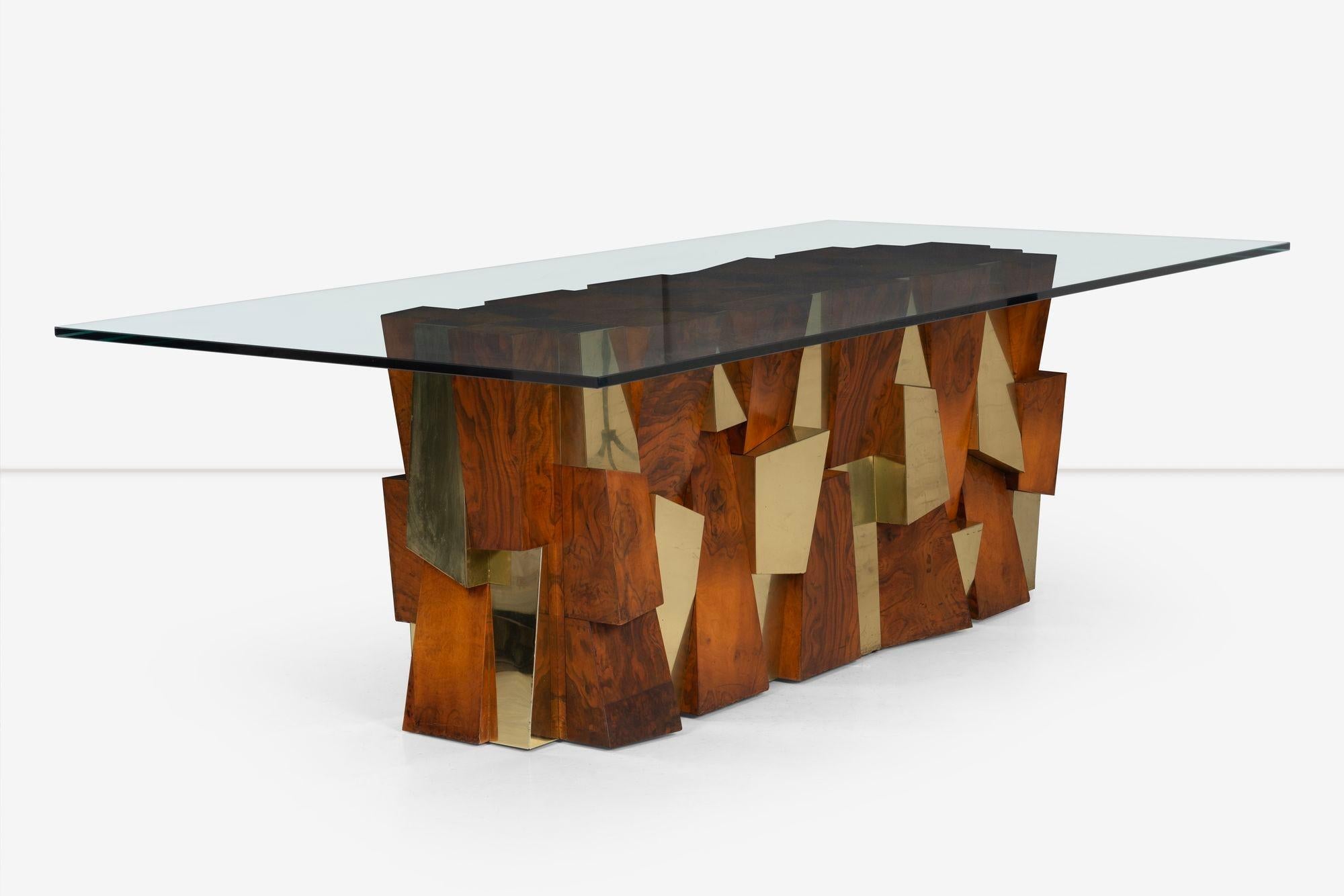 Paul Evans Custom Faceted Dining Table In Good Condition For Sale In Chicago, IL