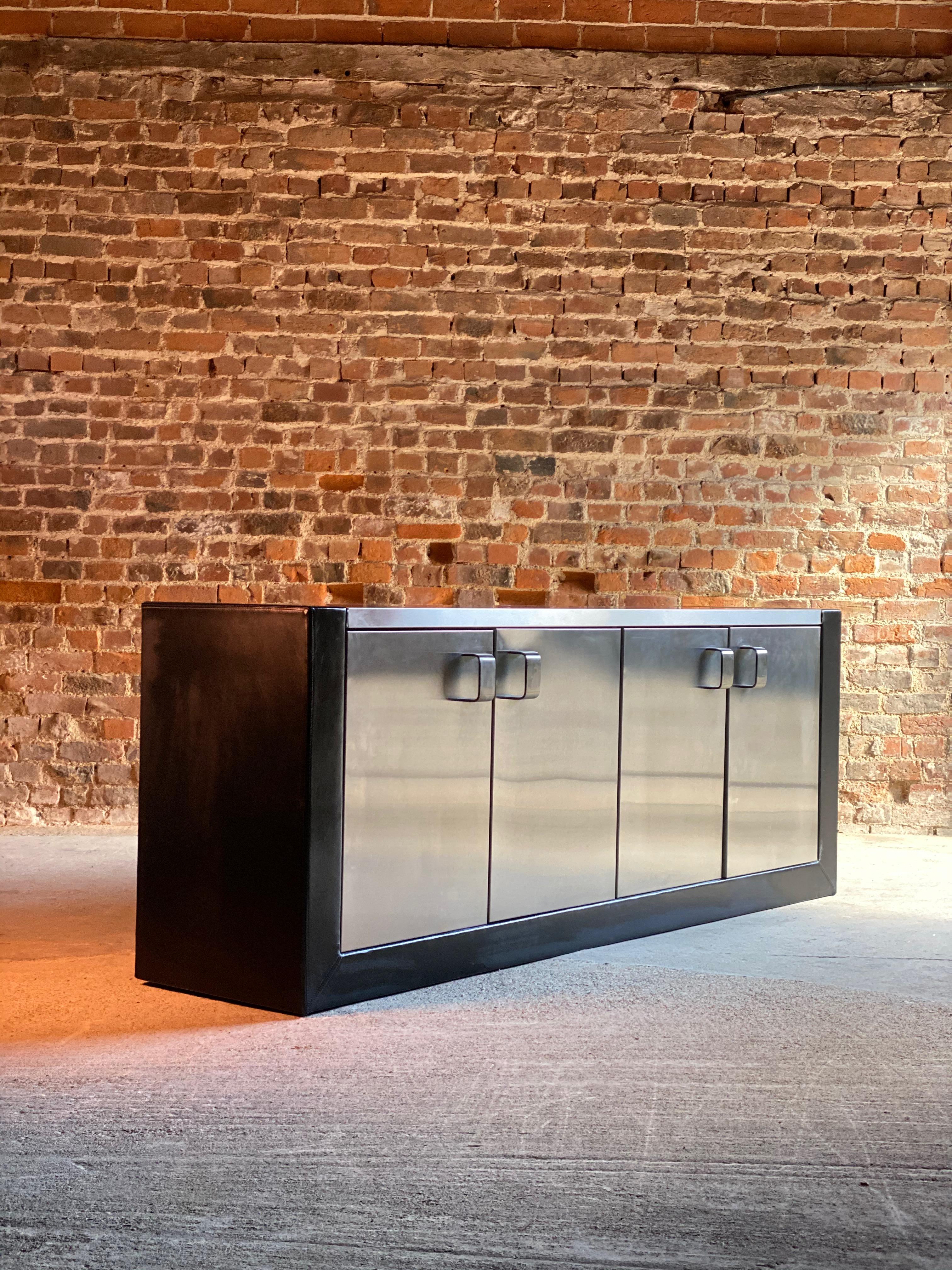 Late 20th Century Paul Evans Custom Steel Sideboard Credenza Credenza, USA, circa 1970