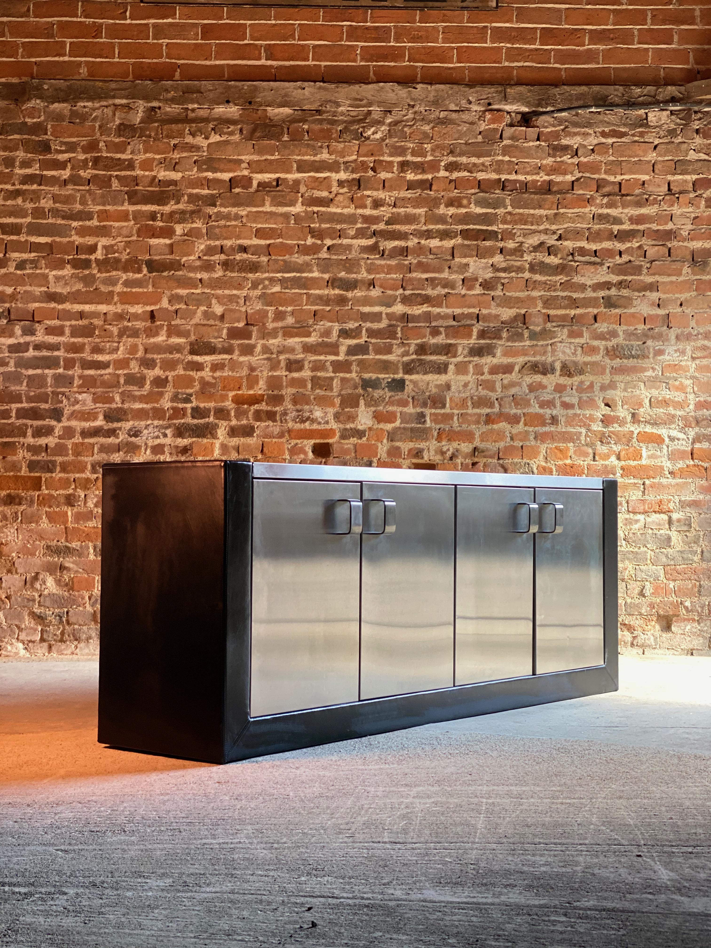 Stainless Steel Paul Evans Custom Steel Sideboard Credenza Credenza, USA, circa 1970