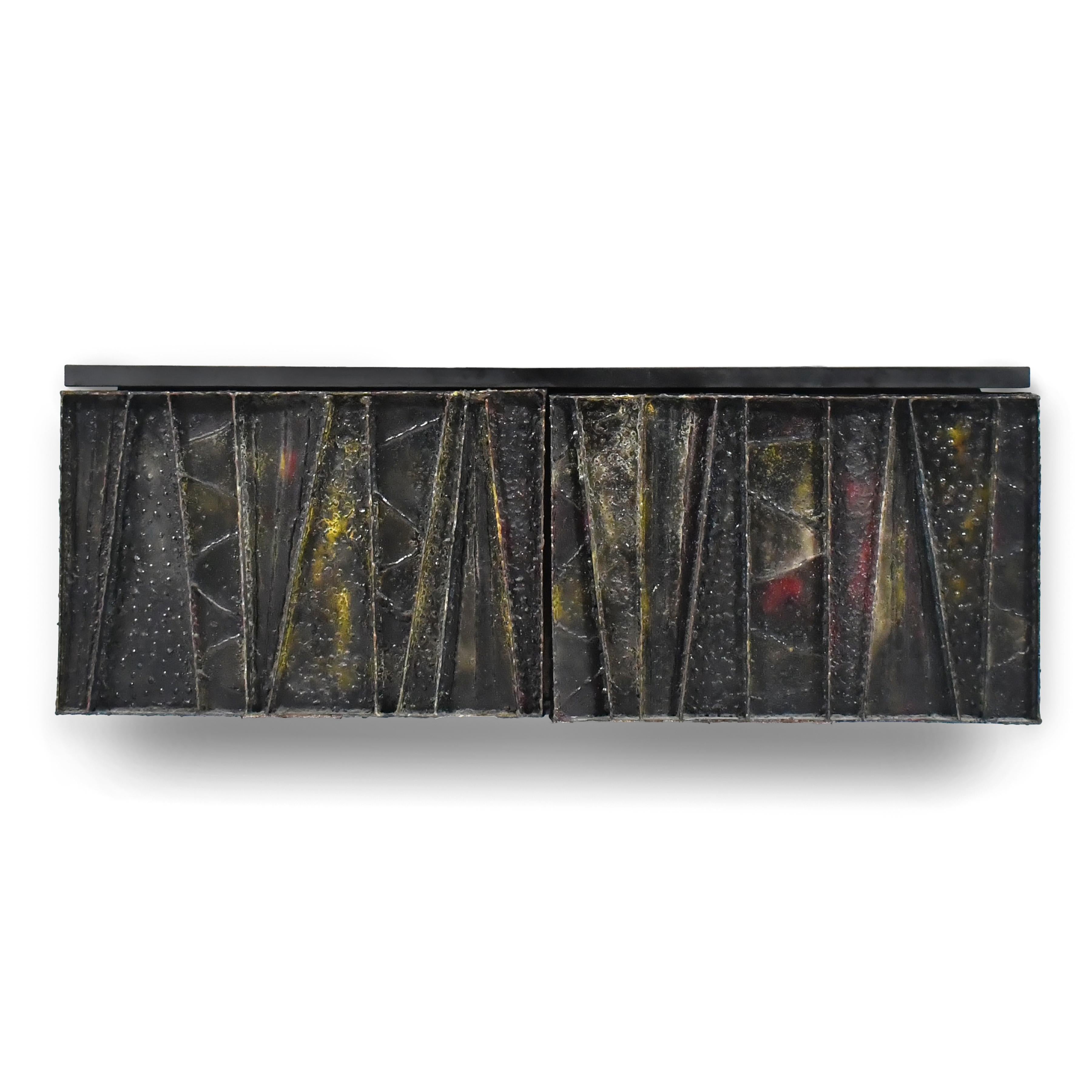 Brutalist Paul Evans Deep Relief Cabinet For Sale