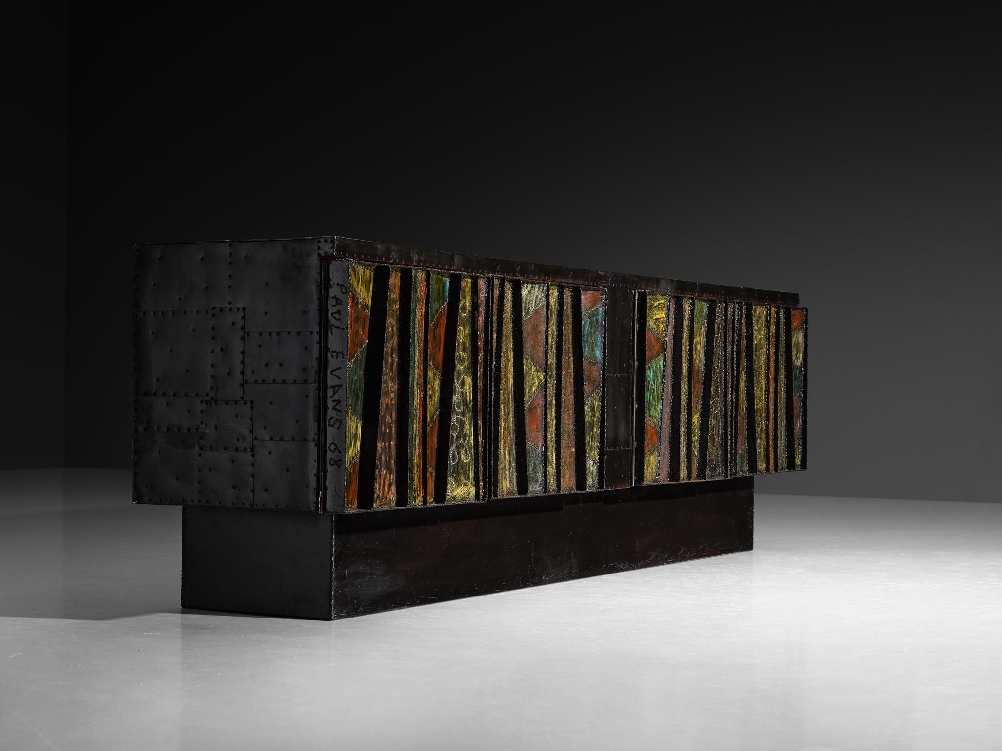 Mid-20th Century Paul Evans 'Deep Relief' Free-Standing Sideboard For Sale