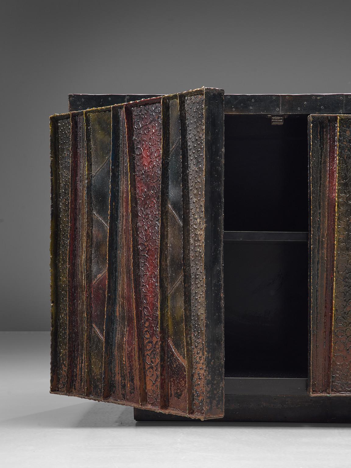 Paul Evans 'Deep Relief' Sideboard in Metal 1