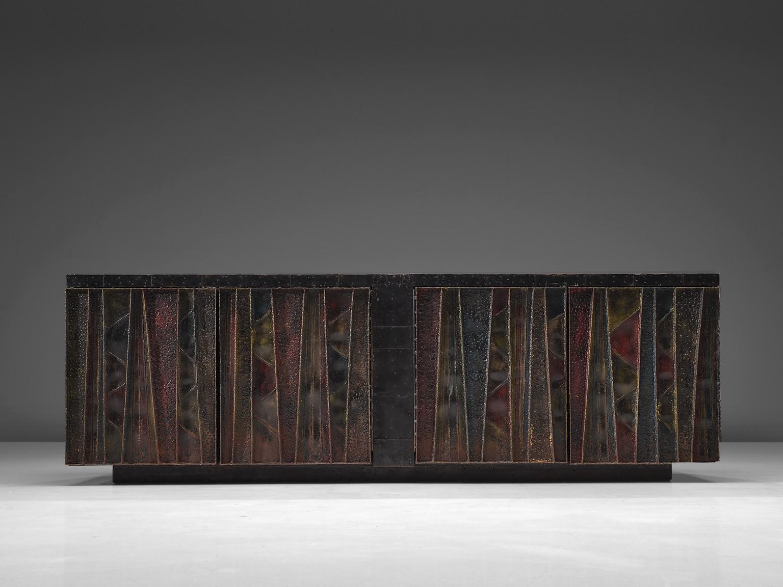 Paul Evans 'Deep Relief' Sideboard in Metal 2