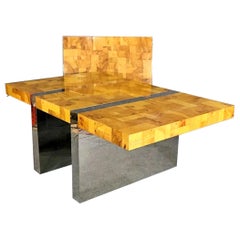 Mesa de comedor Burl "Cityscape" diseñada por Paul Evans
