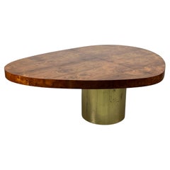 Paul Evans Dining Table in Burl and Brass