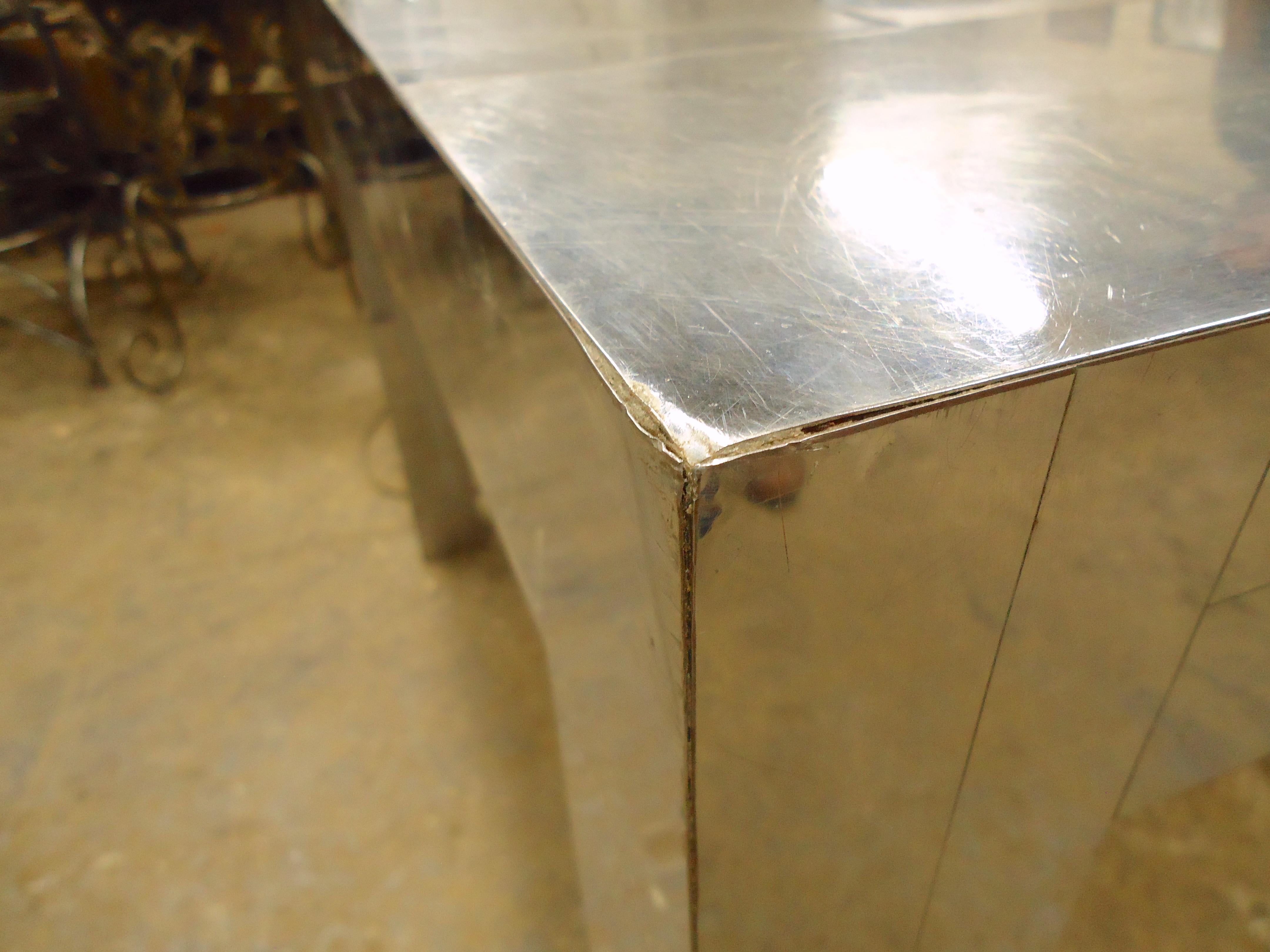 Metal Paul Evans Dining Table with Leaf For Sale