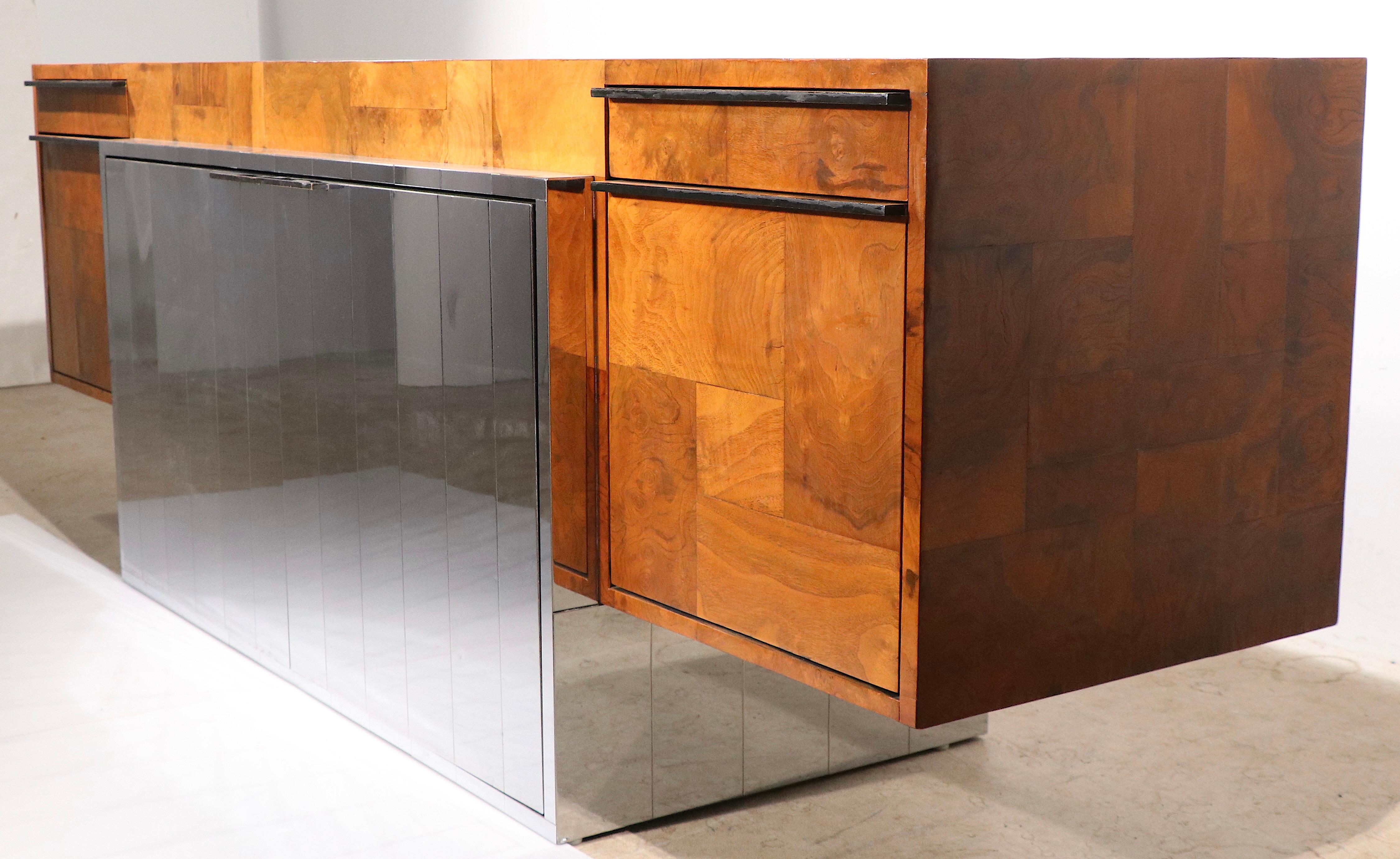 Paul Evans Directional Patchwork Credenza, c 1970's In Good Condition For Sale In New York, NY