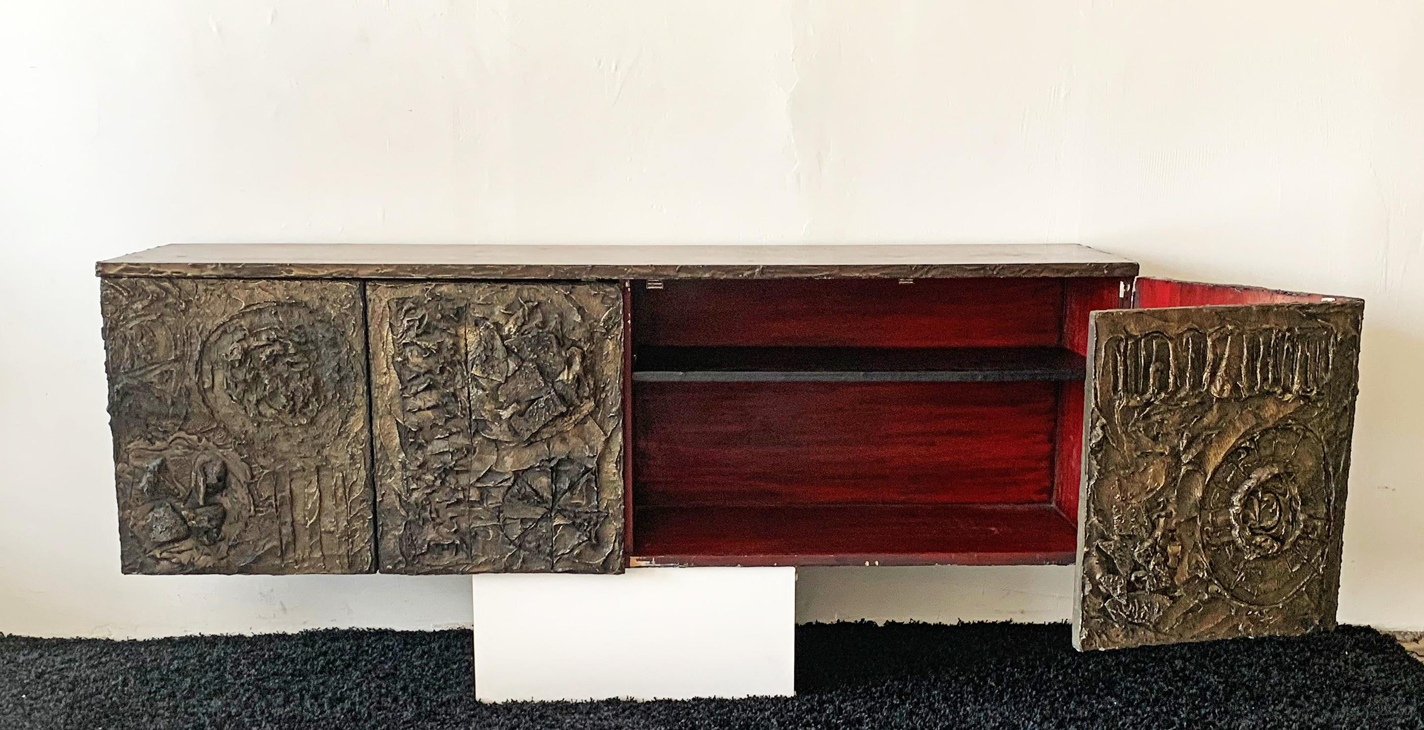 Paul Evans Floating Cast Bronze Credenza 4