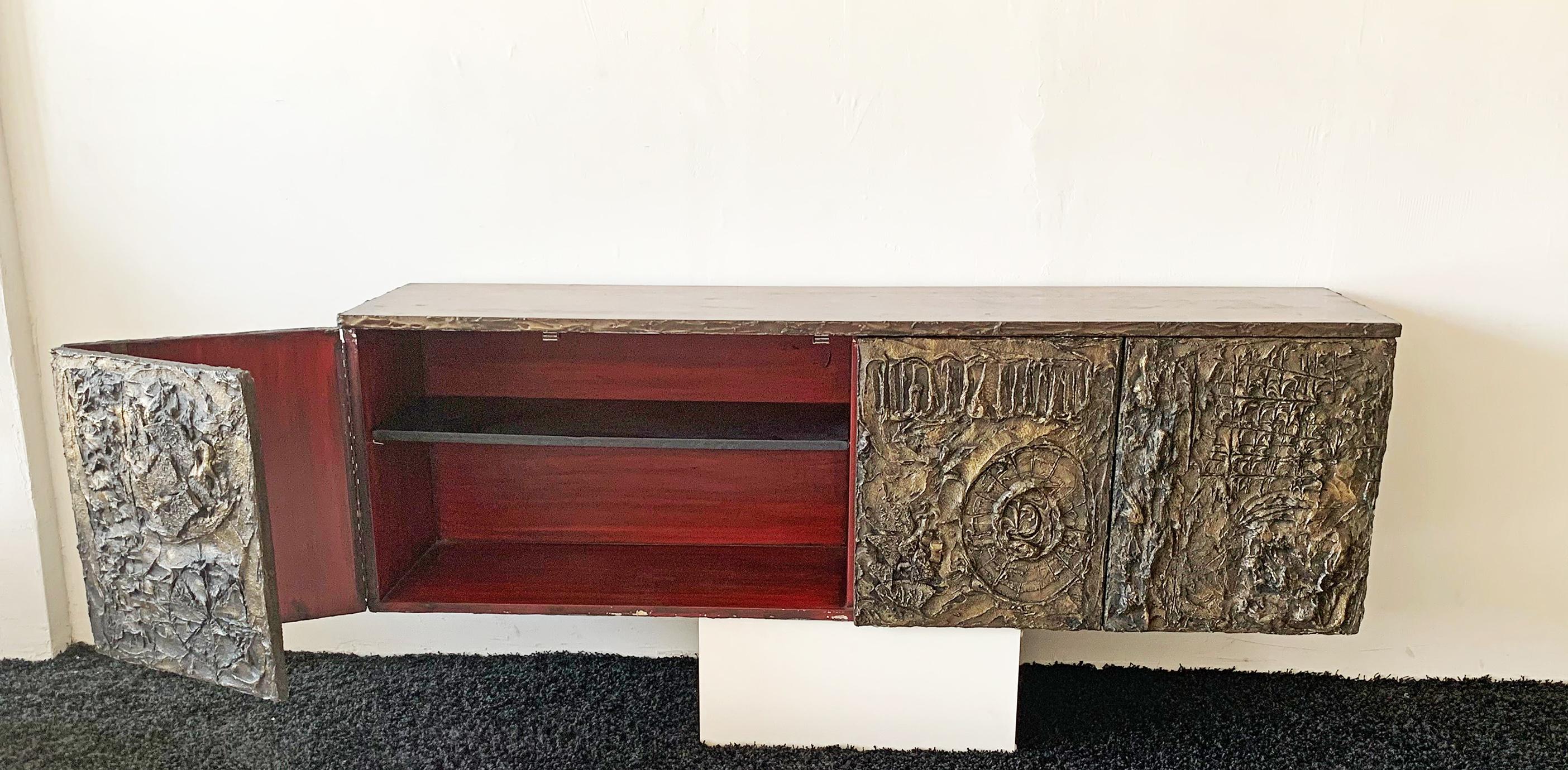 Paul Evans Floating Cast Bronze Credenza 5