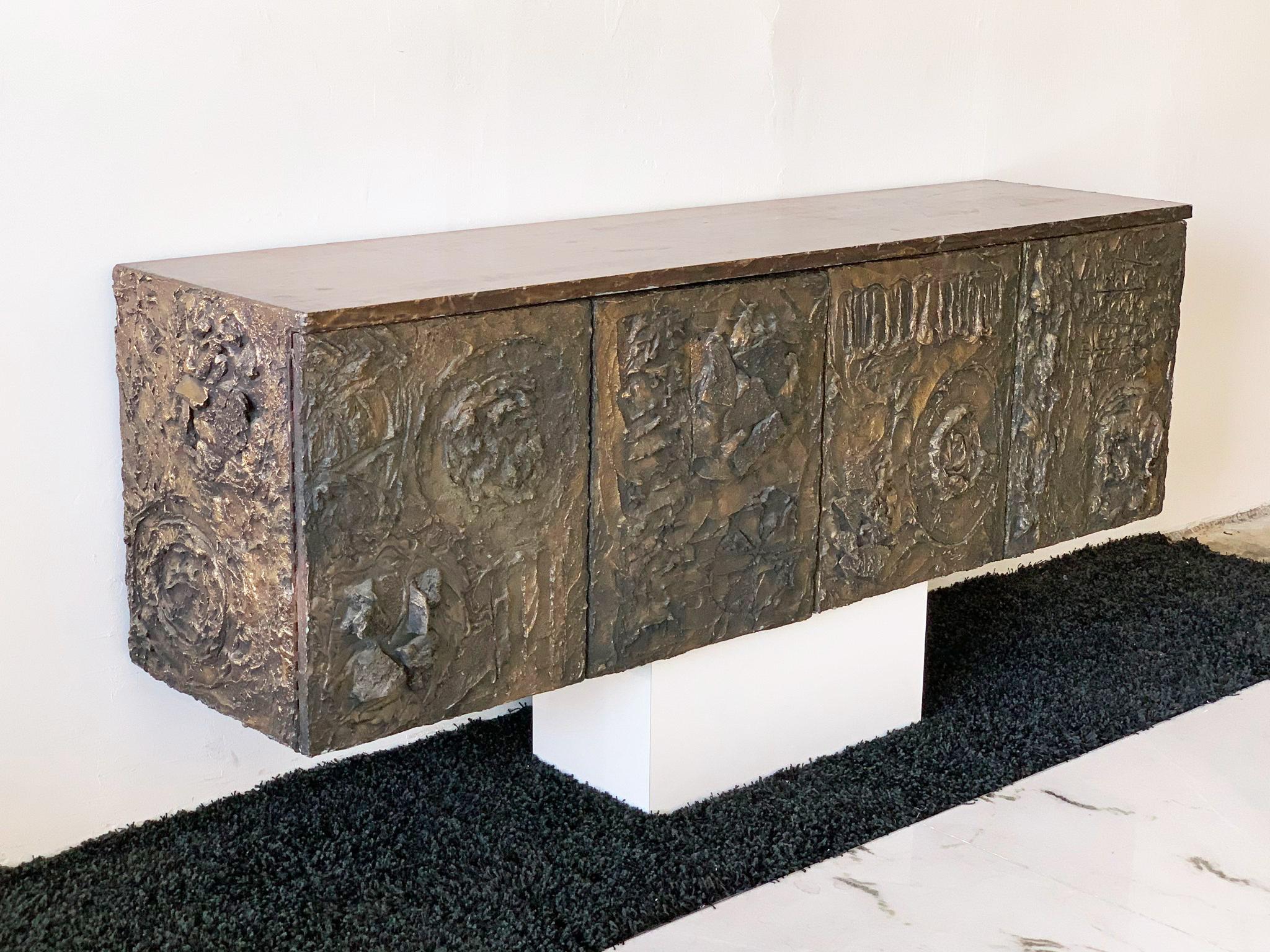 Paul Evans Floating Cast Bronze Credenza 6