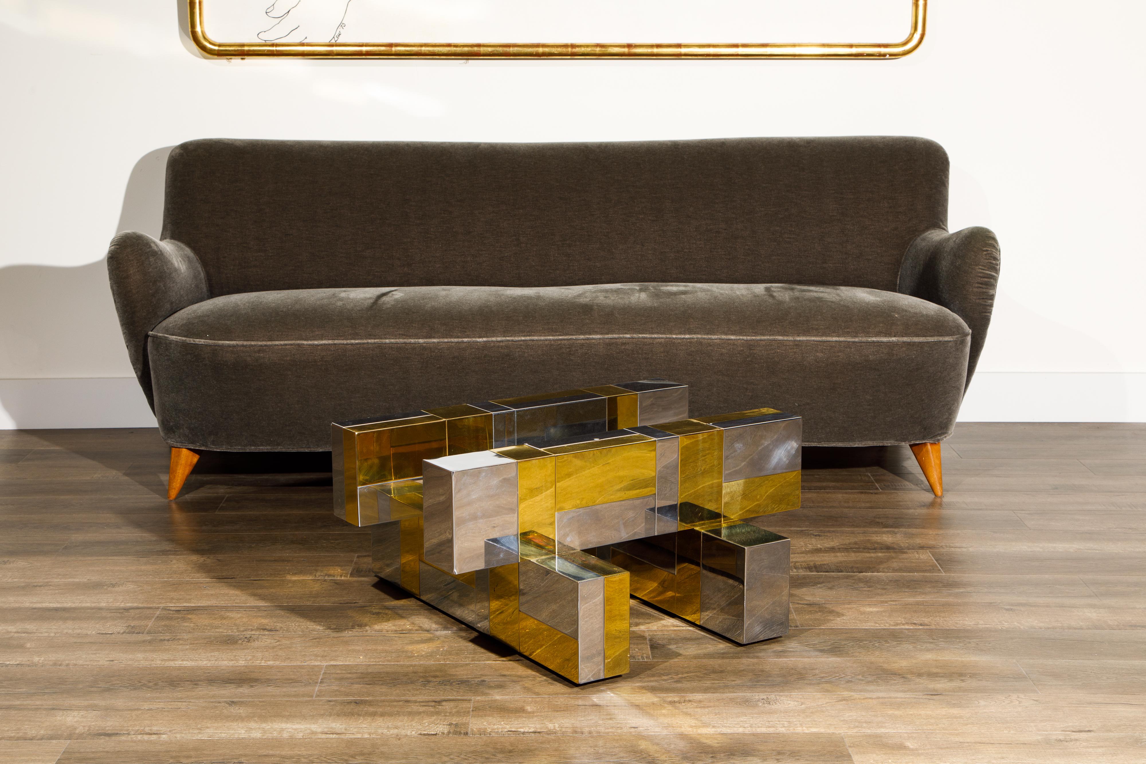 Paul Evans for Directional Brass and Chrome Cityscape Coffee Table, circa 1970s 14