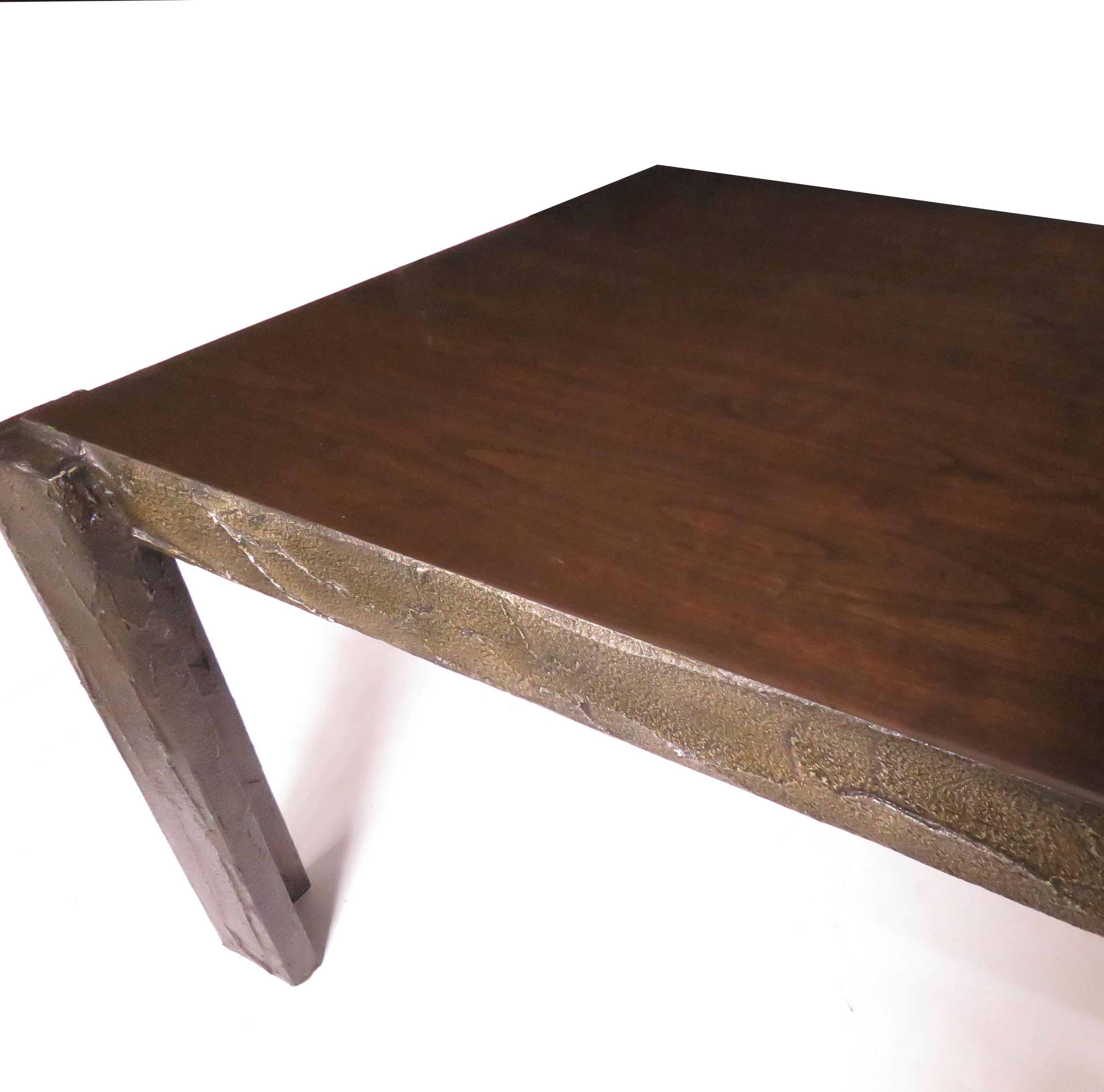 American Paul Evans for Directional Brutalist Bronzed Sculpted Dining Table, circa 1970s