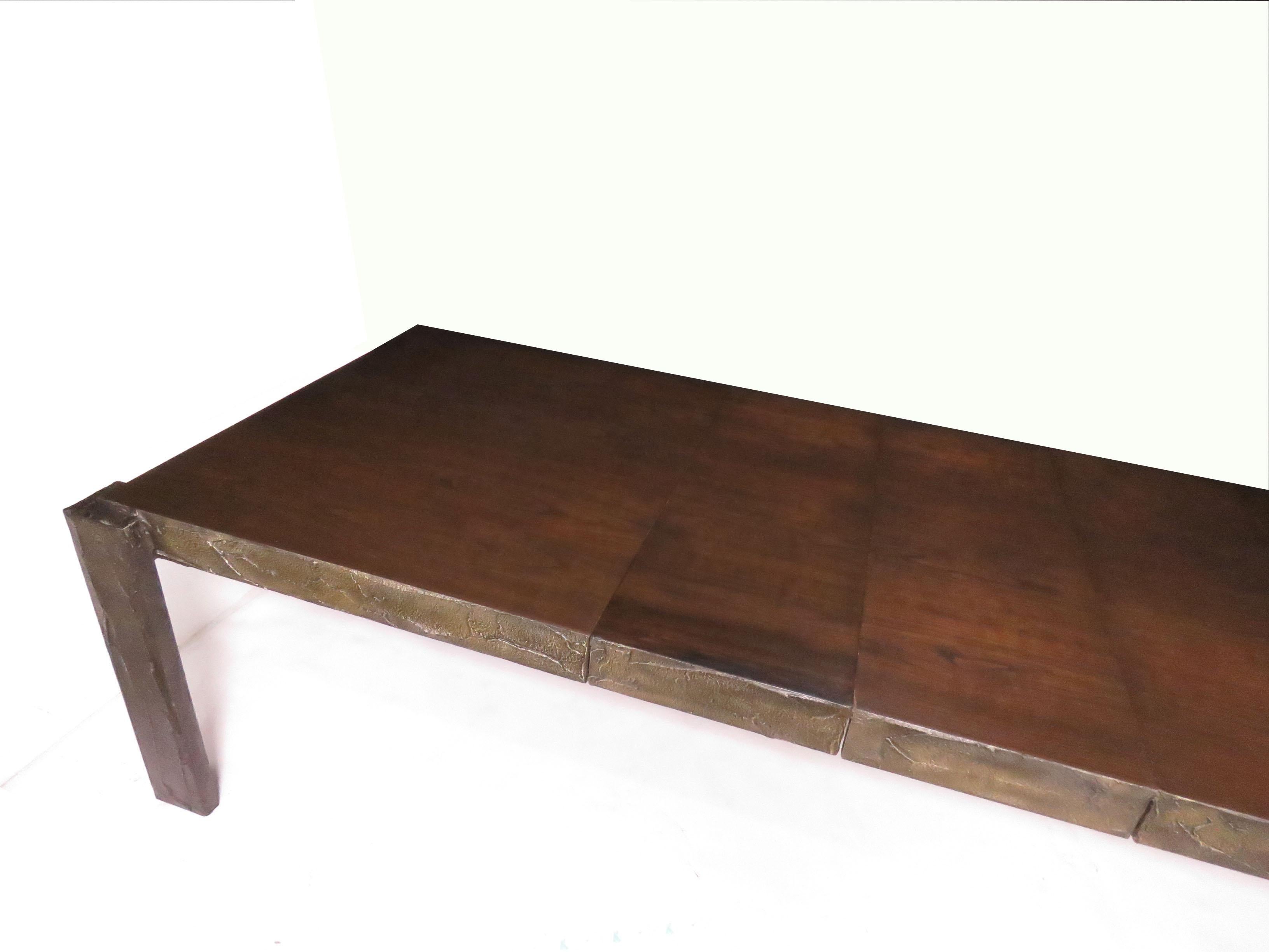 Paul Evans for Directional Brutalist Bronzed Sculpted Dining Table, circa 1970s In Good Condition In Peabody, MA