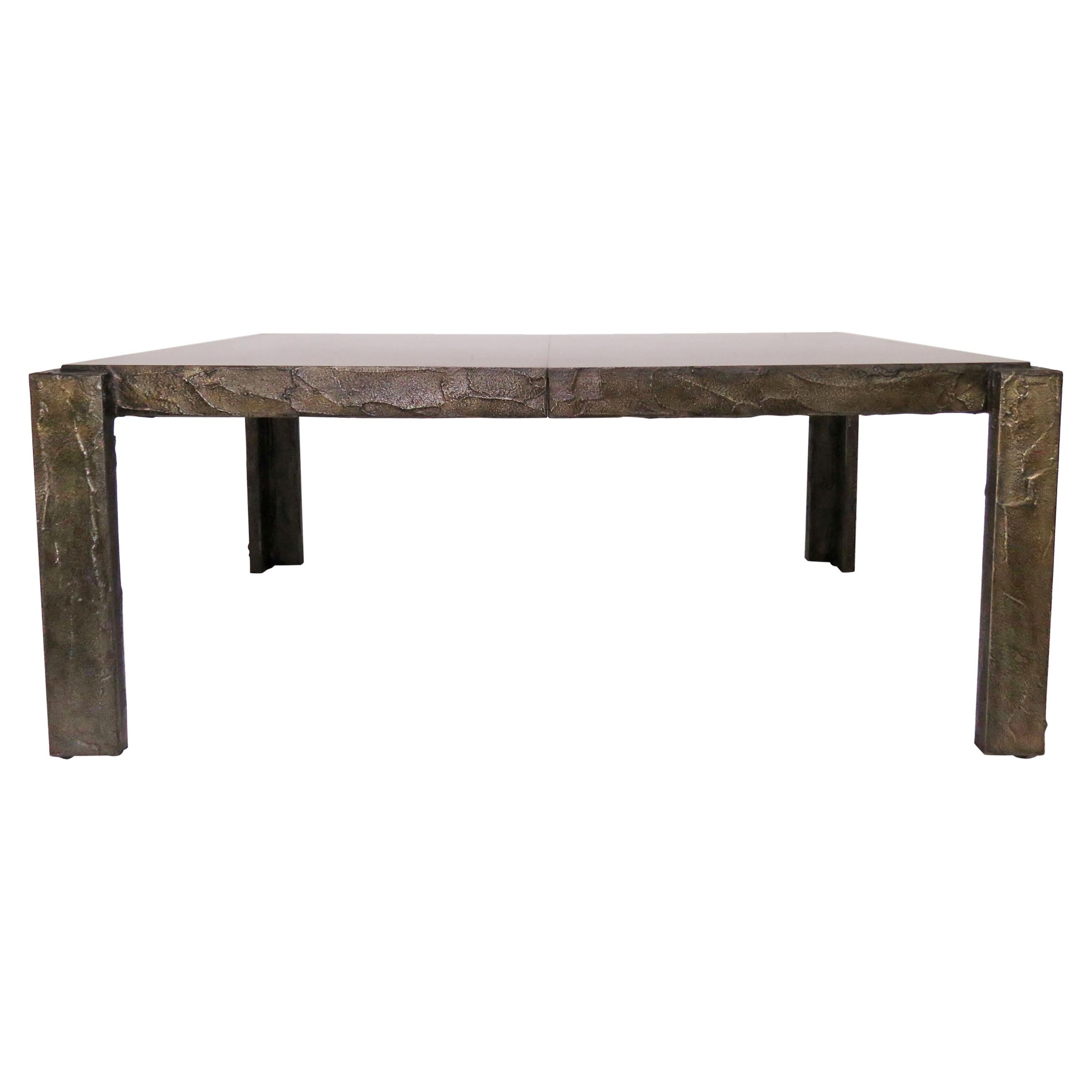 Paul Evans for Directional Brutalist Bronzed Sculpted Dining Table, circa 1970s