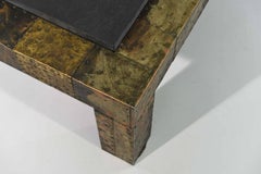 Paul Evans for Directional Brutalist Patchwork Metal Large Coffee Table