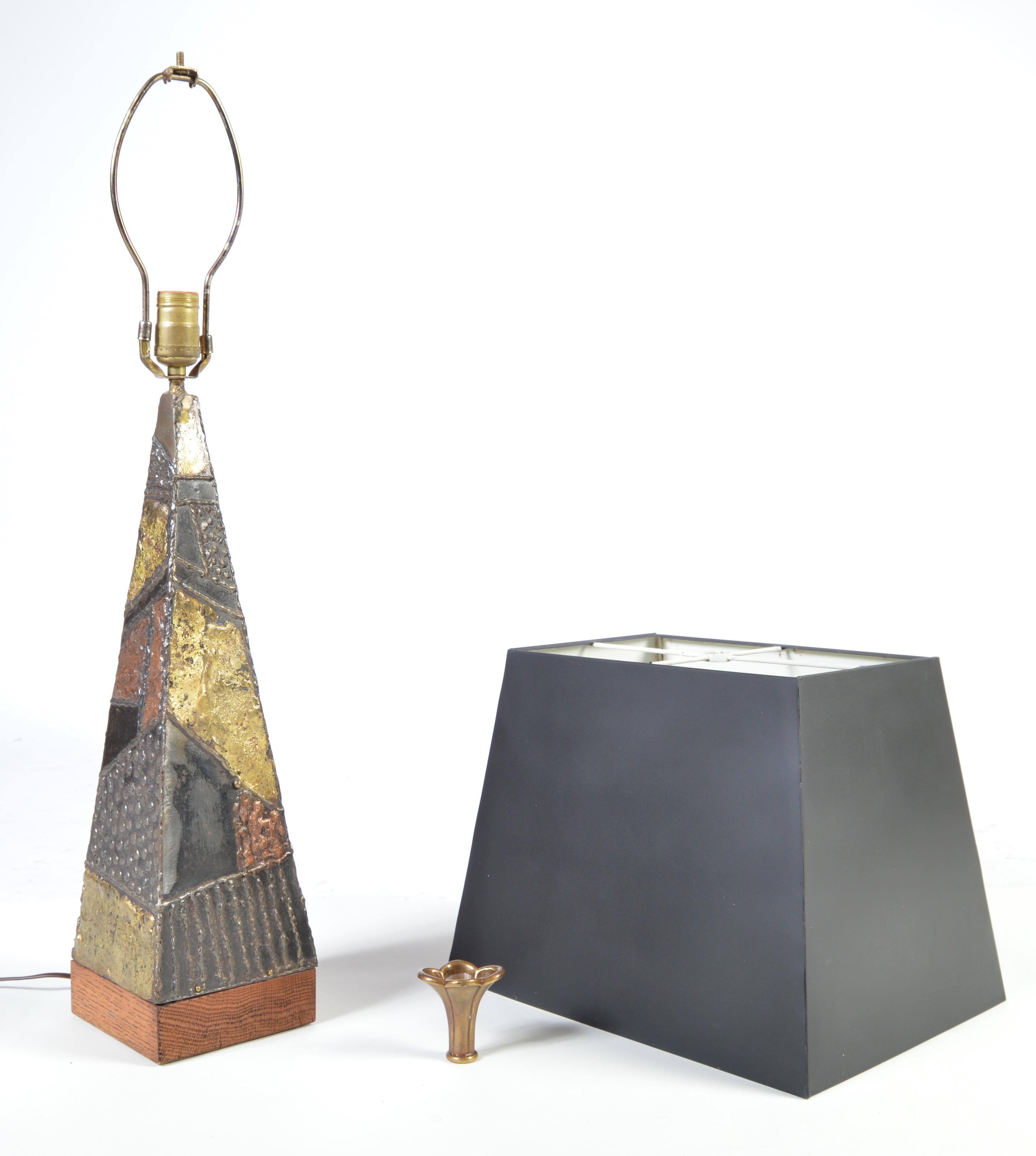 Paul Evans for Directional Brutalist Welded Patchwork Table Lamp, circa 1960 3