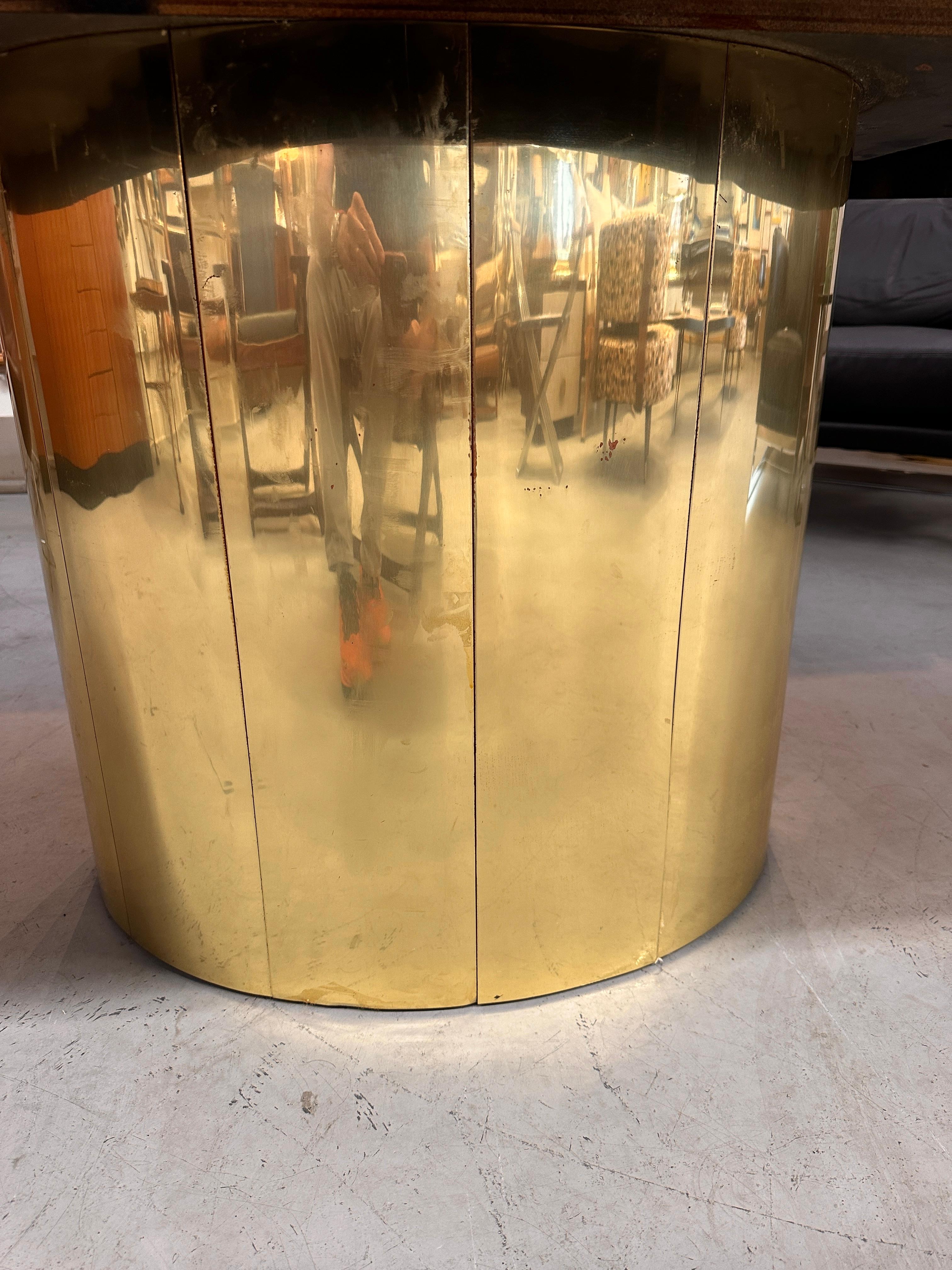 Paul Evans for Directional Burl Walnut and Brass Oval Extension Dining Table 11