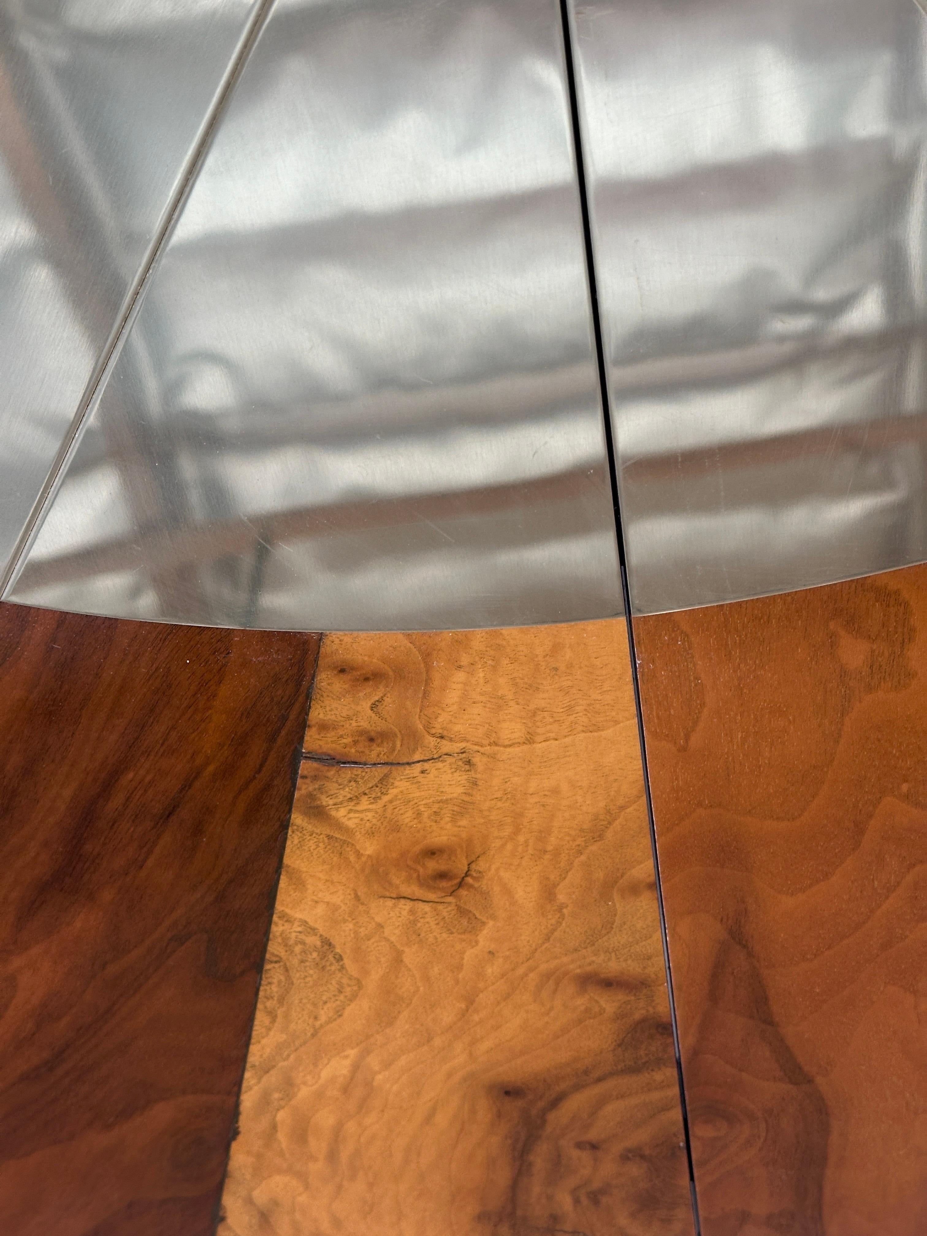 Paul Evans for Directional Burl Walnut and Brass Oval Extension Dining Table 2