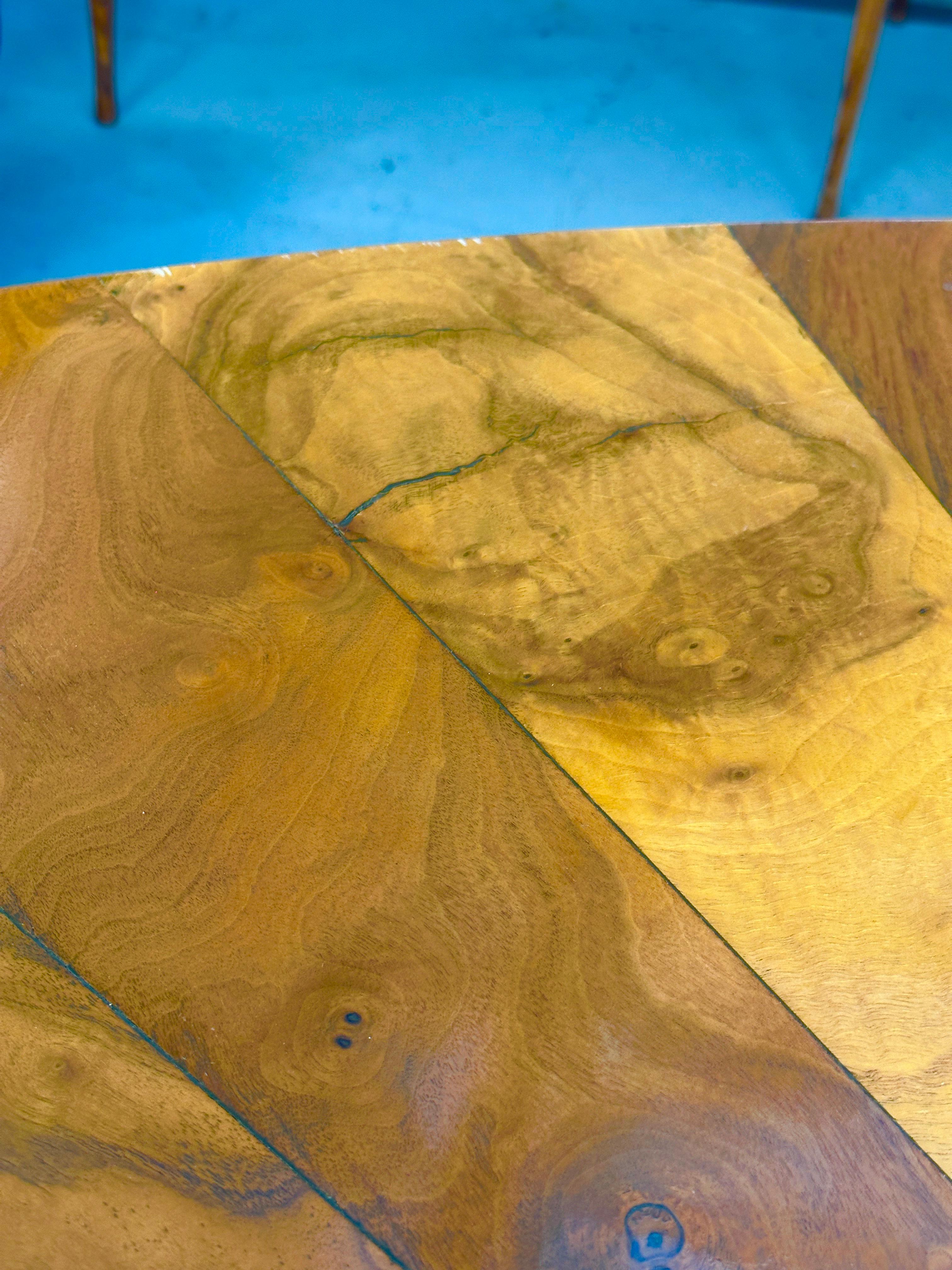Paul Evans for Directional Burl Walnut and Brass Oval Extension Dining Table 3