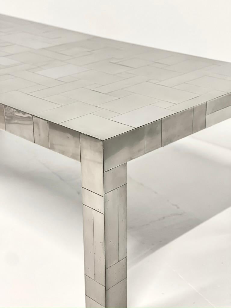 PAUL EVANS  for DIRECTIONAL Citiscape Chrome over Wood Extension Dining Table 2