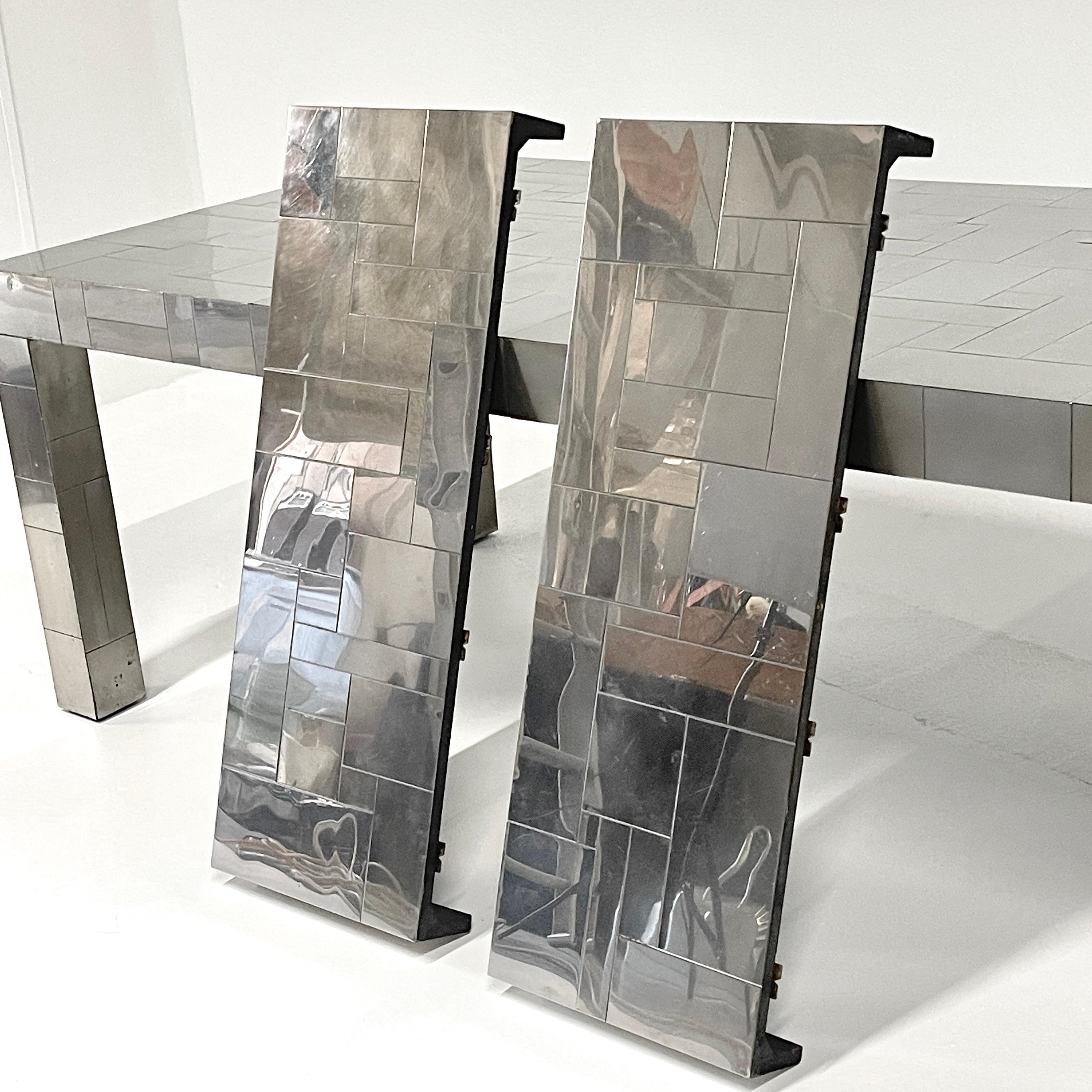 PAUL EVANS  for DIRECTIONAL Citiscape Chrome over Wood Extension Dining Table 3