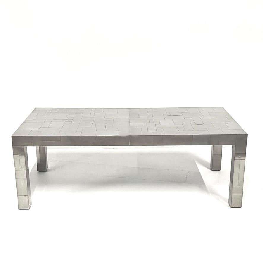 PAUL EVANS  for DIRECTIONAL Citiscape Chrome over Wood Extension Dining Table 4