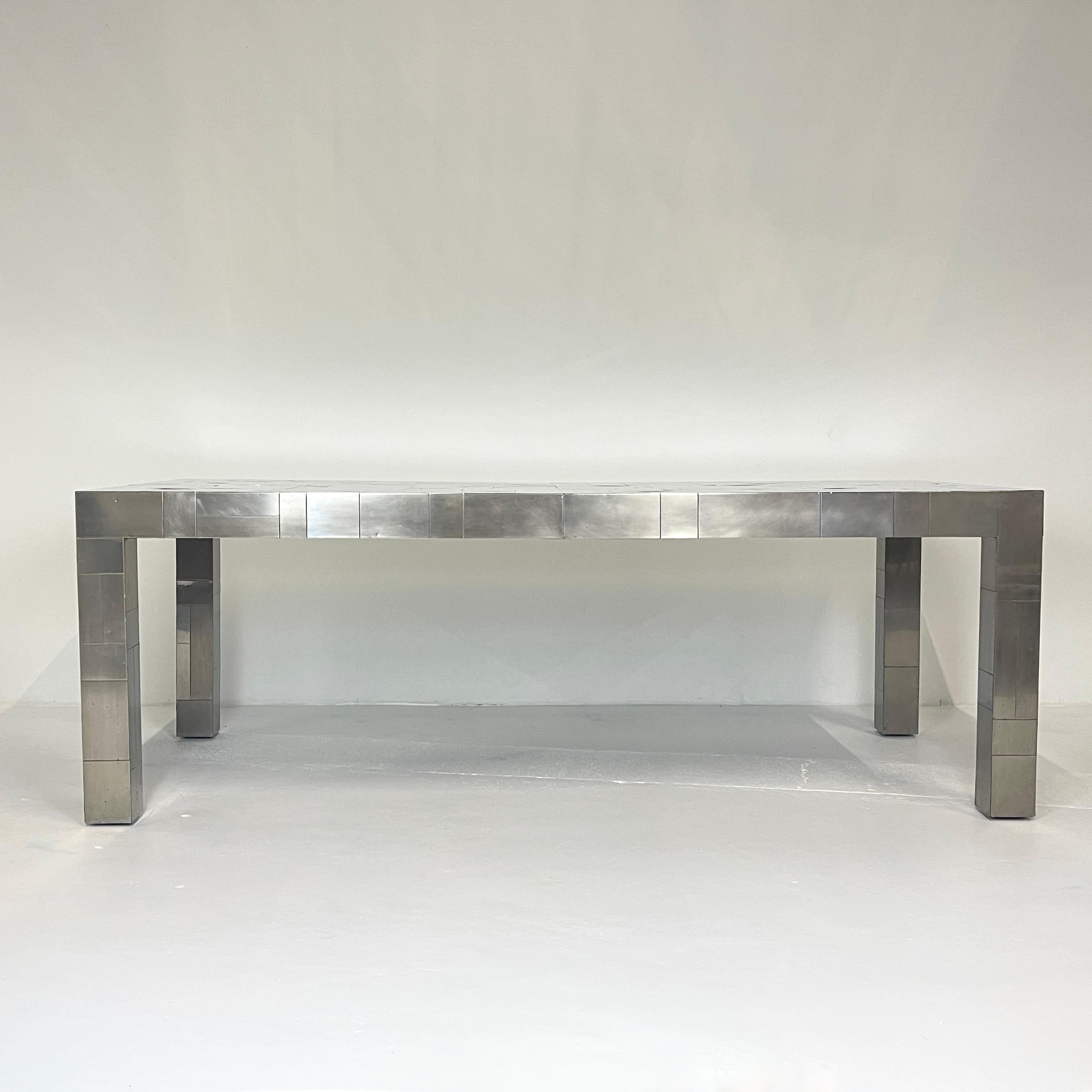 PAUL EVANS  for DIRECTIONAL Citiscape Chrome over Wood Extension Dining Table 6