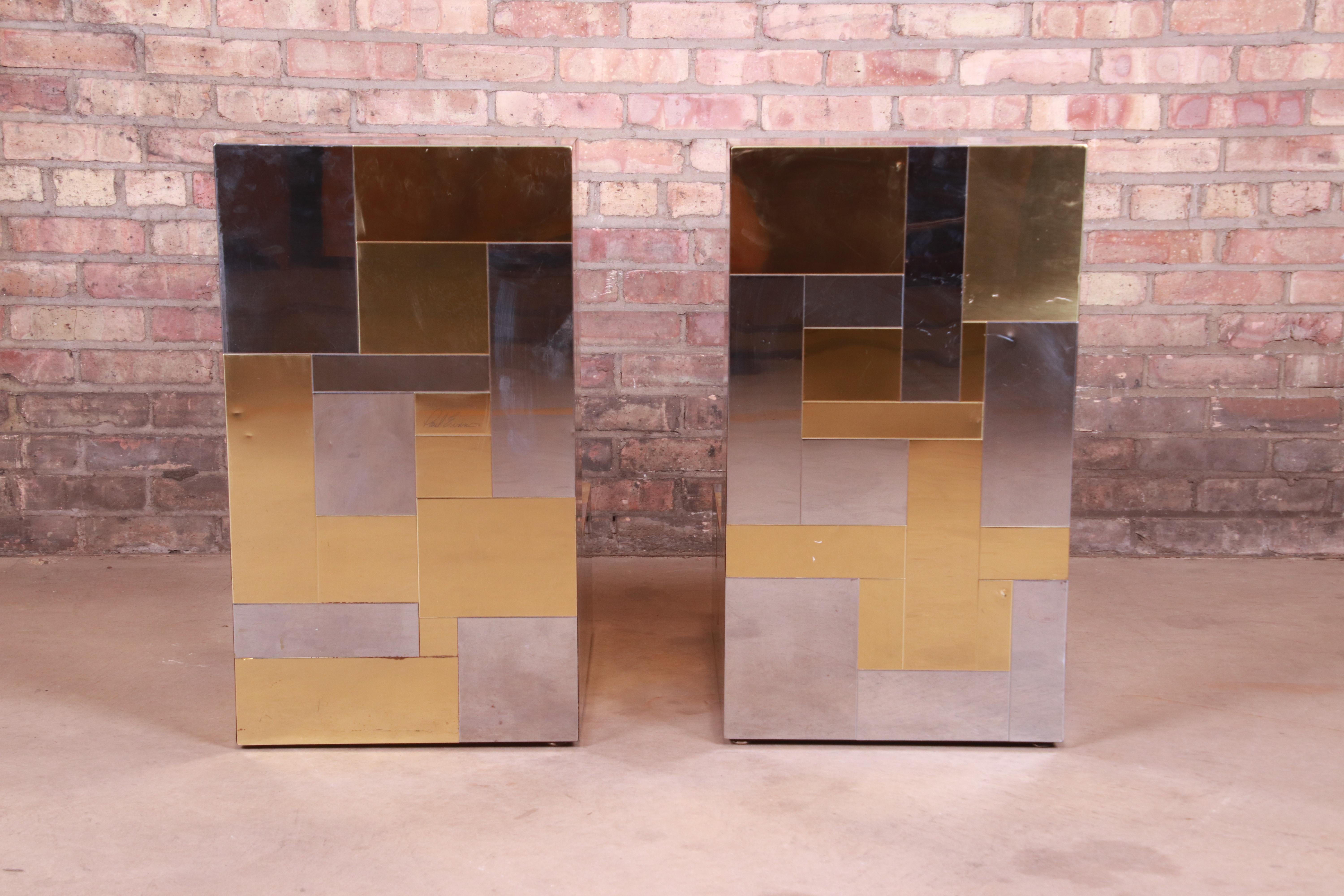 Paul Evans for Directional Cityscape Chrome and Brass Dining Table, 1970s 4