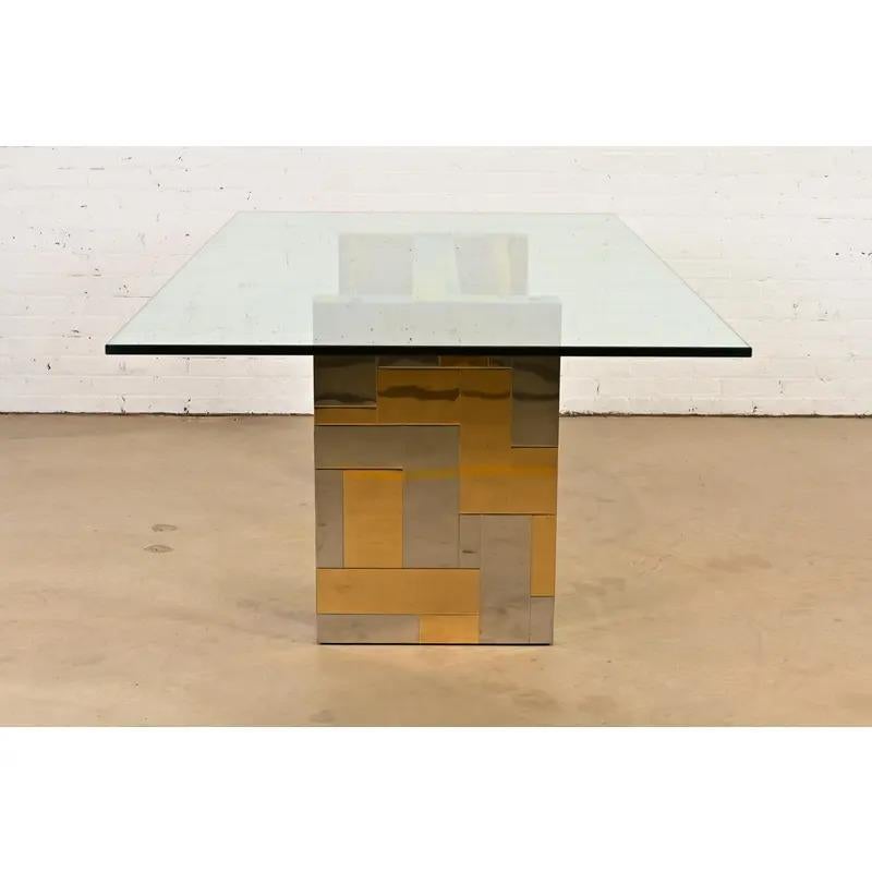 Paul Evans for Directional Cityscape Chrome Pedestal Dining Table, 1970s For Sale 3