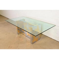 Paul Evans for Directional Cityscape Chrome Pedestal Dining Table, 1970s
