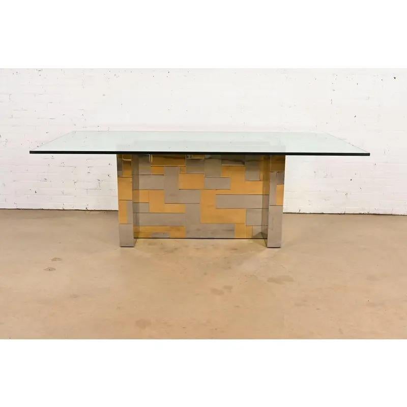 American Paul Evans for Directional Cityscape Chrome Pedestal Dining Table, 1970s For Sale