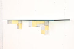 Paul Evans for Directional Cityscape Collection Chrome, Brass, and Glass Shelf