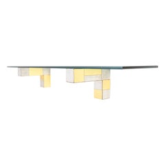 Paul Evans for Directional Cityscape Collection Chrome, Brass, and Glass Shelf