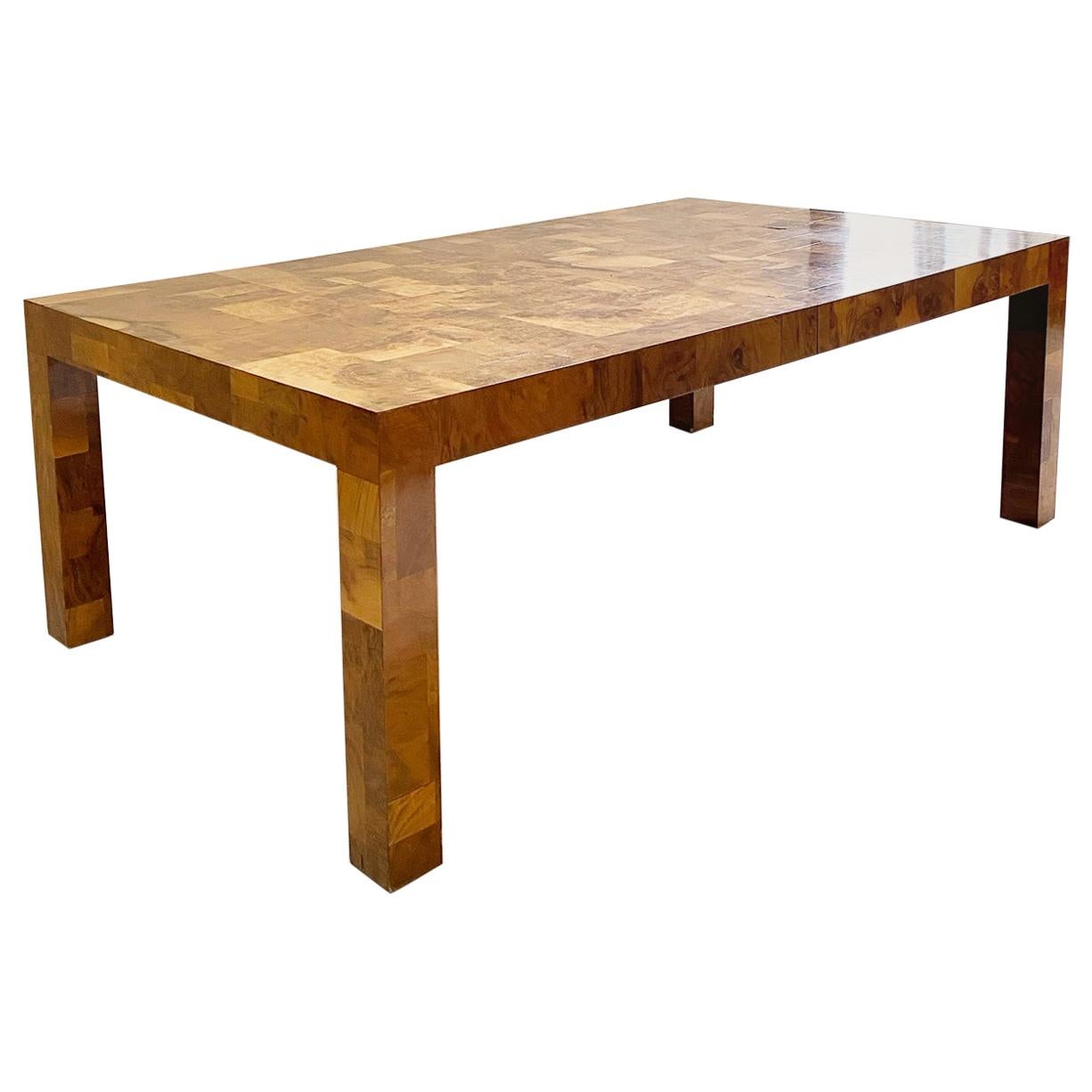 Paul Evans for Directional Cityscape Patchwork Burl Wood Dining Table