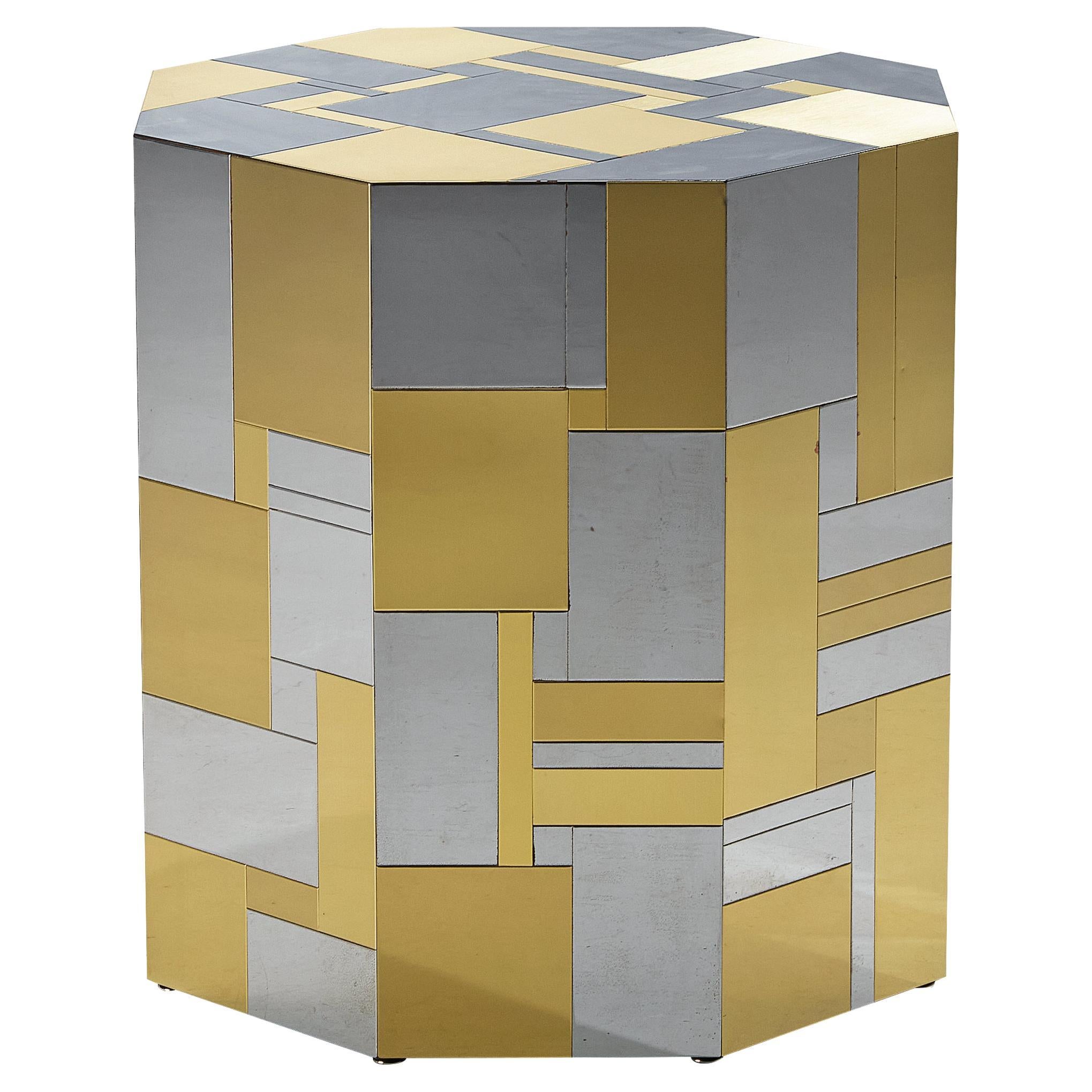Paul Evans für Directional 'Cityscape' PE200 Beistelltisch aus Chrom und Messing