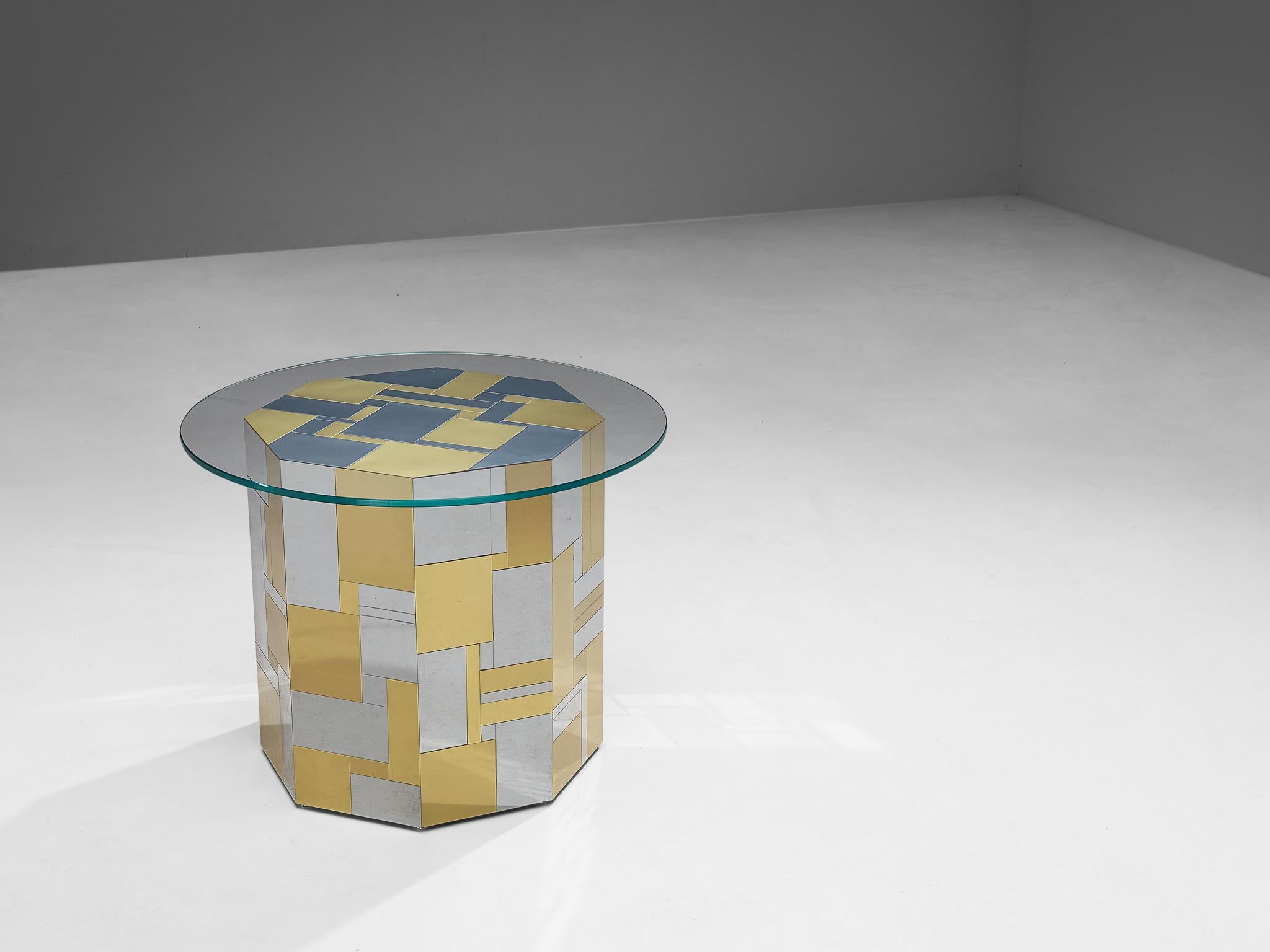 Paul Evans for Directional 'Cityscape' PE200 Side Table in Steel and Brass 5