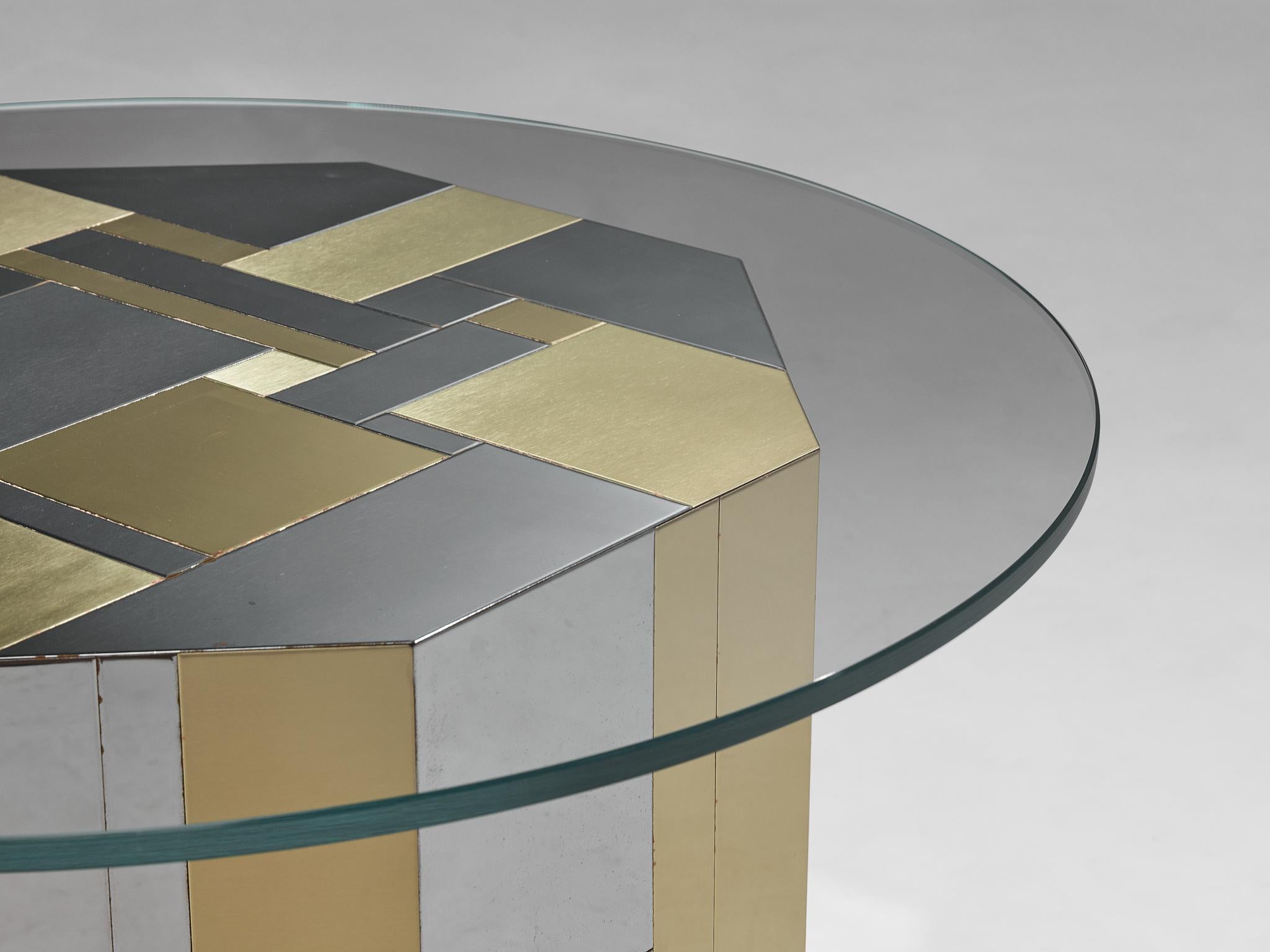 Paul Evans for Directional 'Cityscape' PE200 Side Table in Steel and Brass 7