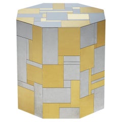 Paul Evans for Directional 'Cityscape' PE200 Side Table Steel and Brass