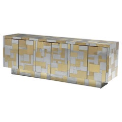 Paul Evans for Directional ‘Cityscape' PE280 Sideboard in Steel and Brass