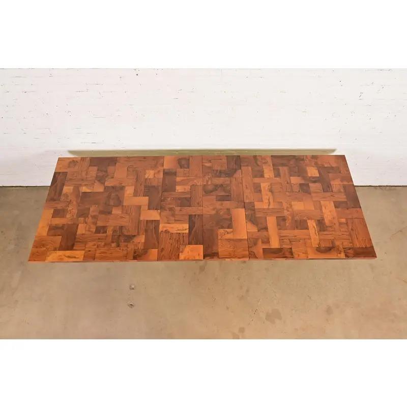 Fin du 20e siècle Paul Evans for Directional Cityscape Pedestal Extension Dining Table, 1970 en vente