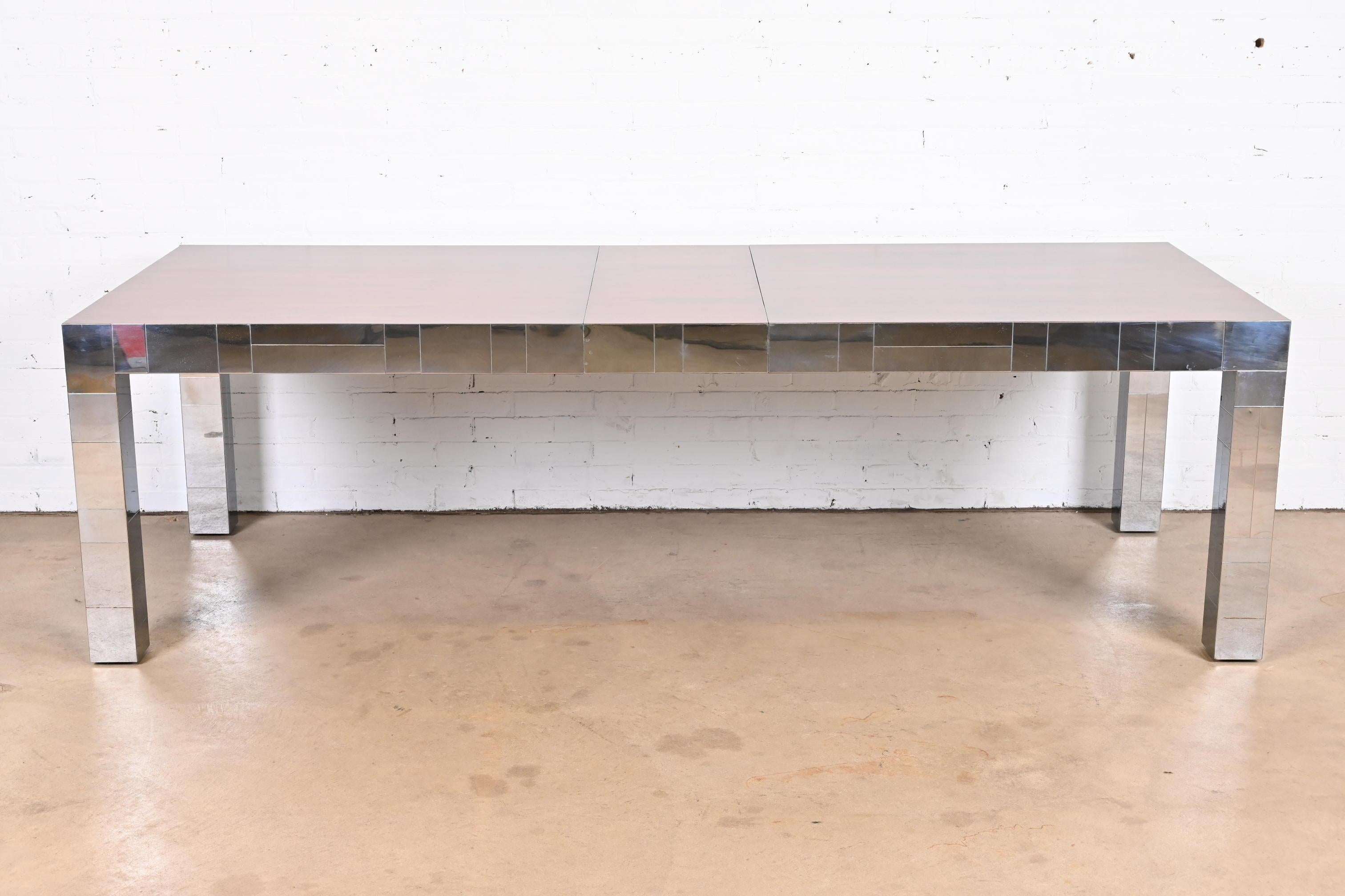 Paul Evans for Directional Cityscape Rosewood and Chrome Parsons Dining Table 4