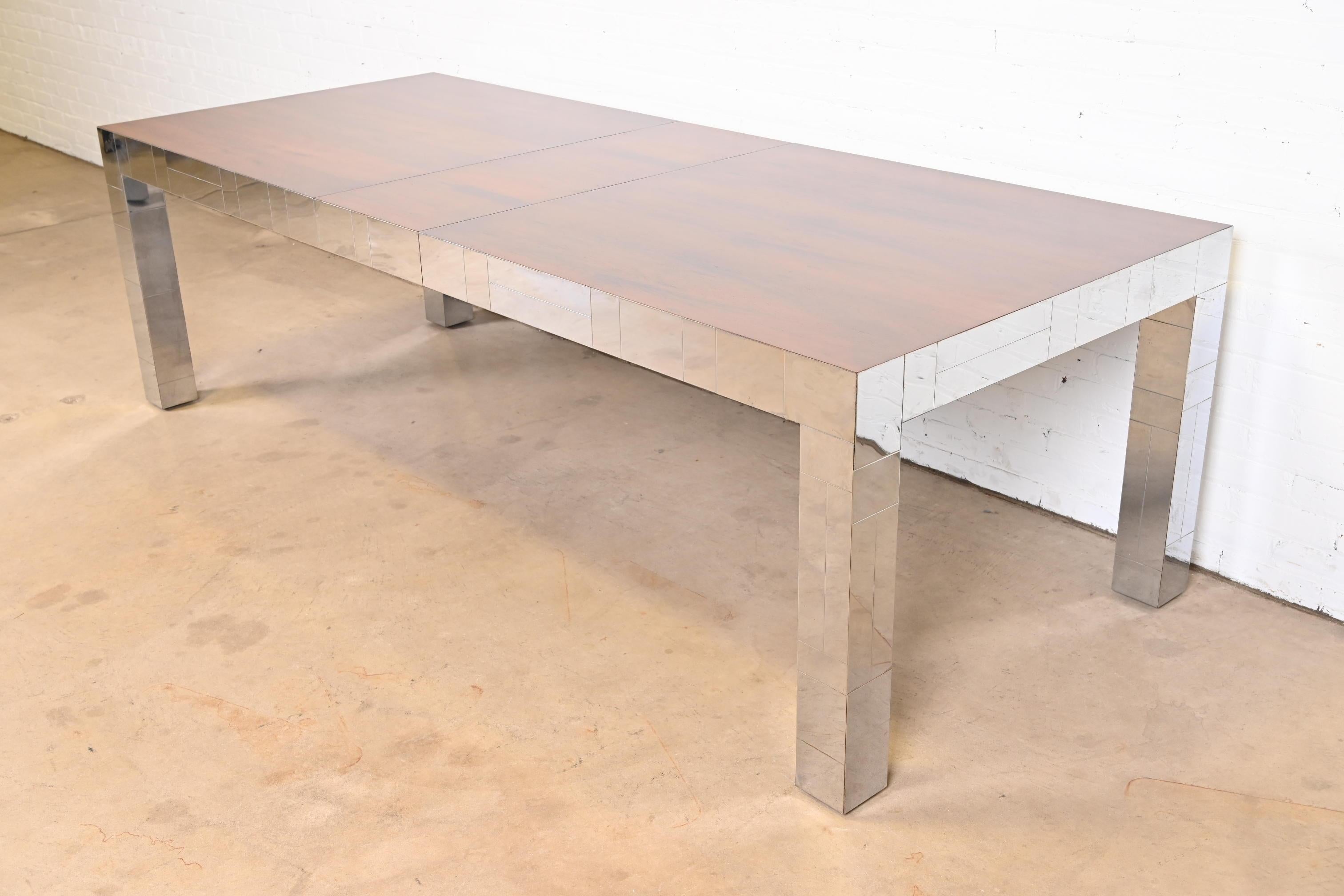 Paul Evans for Directional Cityscape Rosewood and Chrome Parsons Dining Table 6