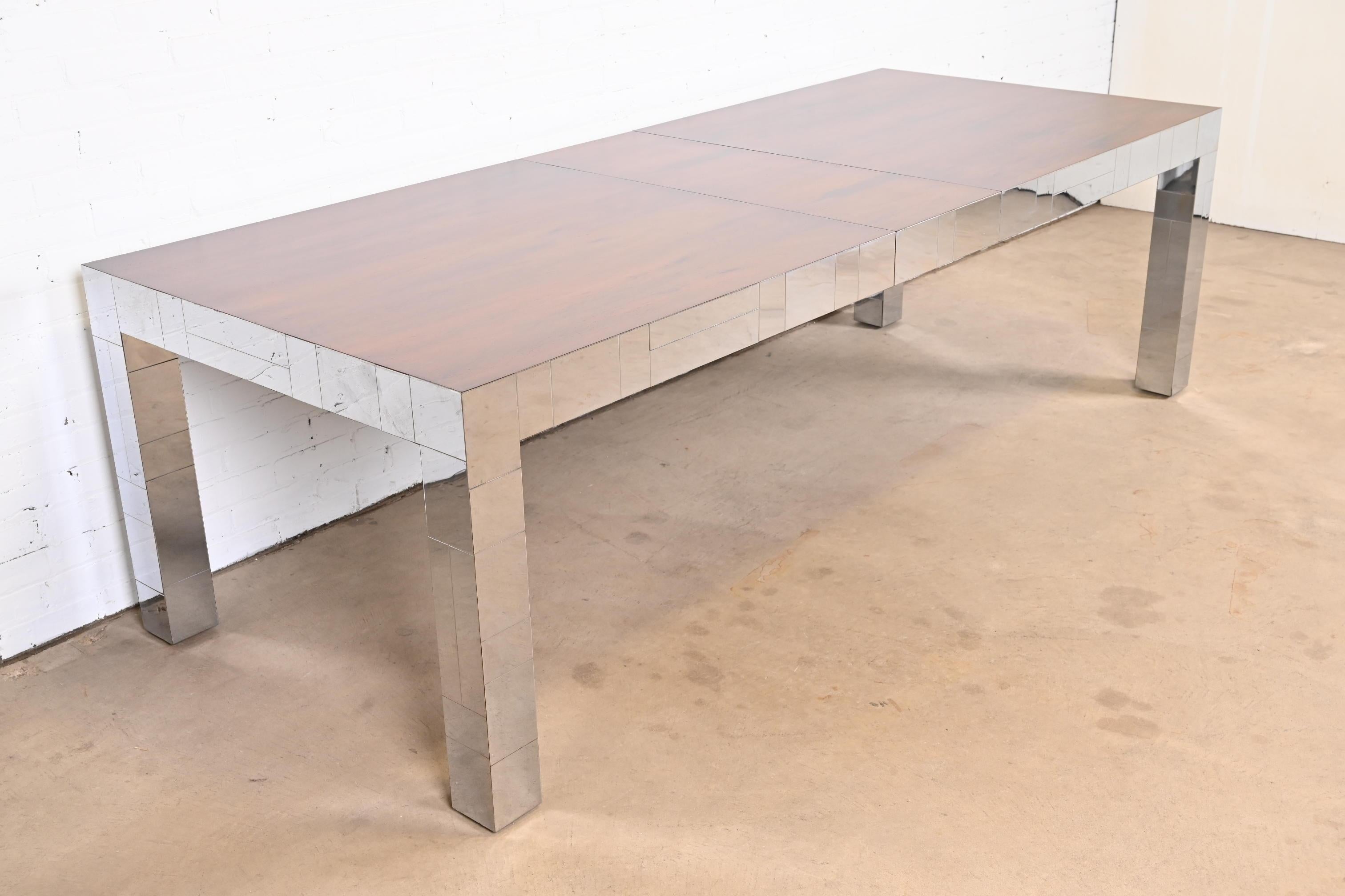 Paul Evans for Directional Cityscape Rosewood and Chrome Parsons Dining Table 8