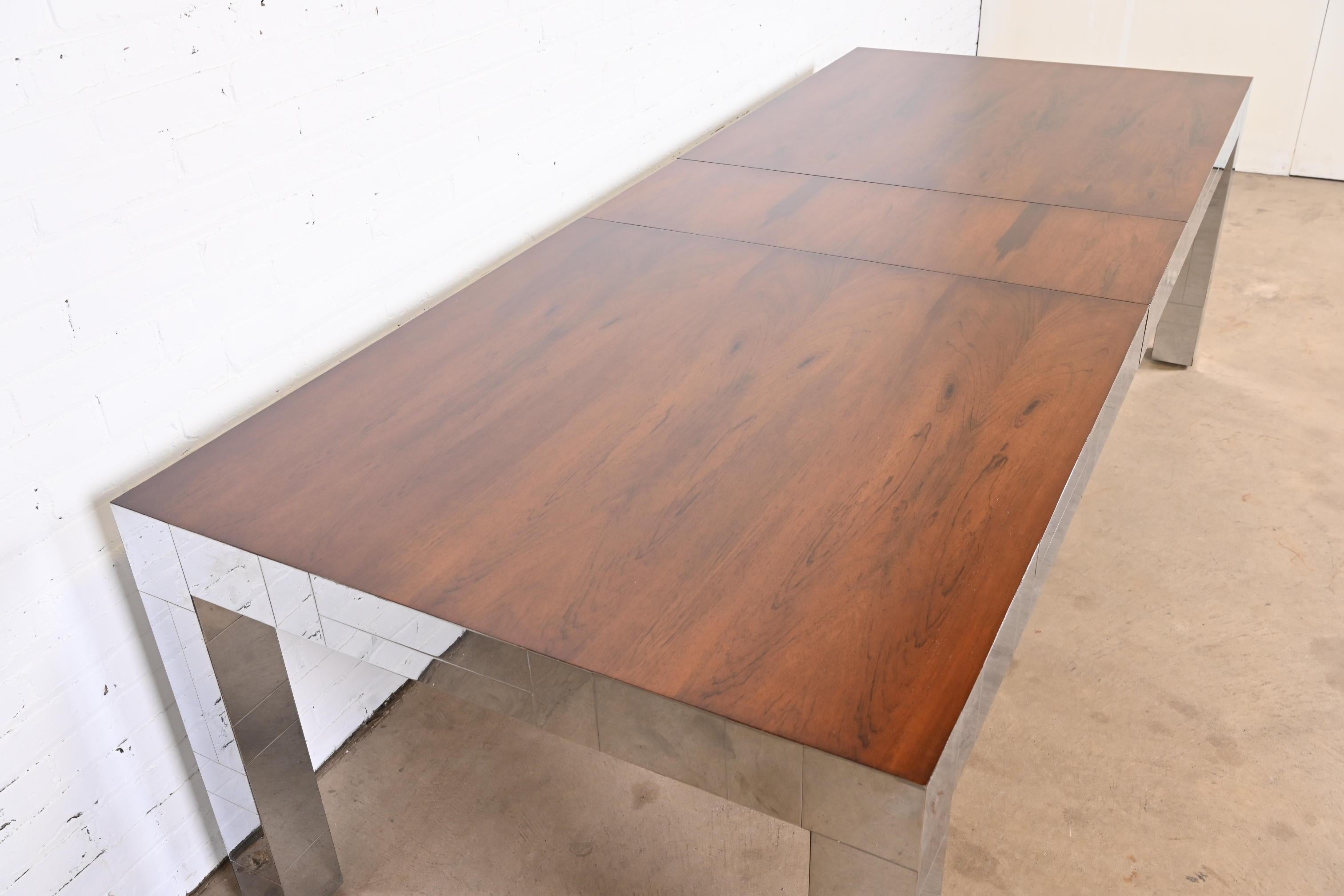 Paul Evans for Directional Cityscape Rosewood and Chrome Parsons Dining Table 9